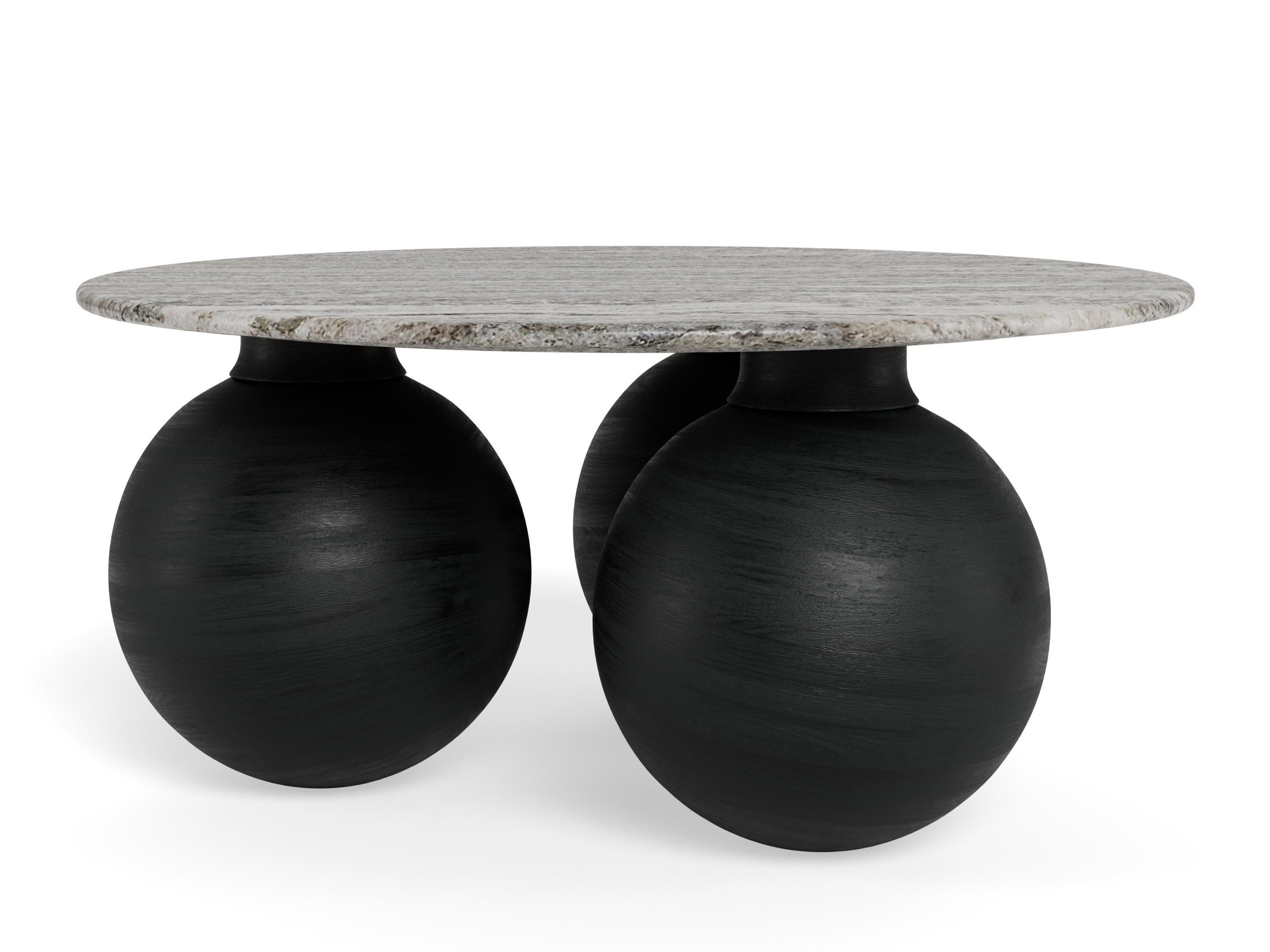 Coffee table Norsica 1082 (Black + Grey marble)