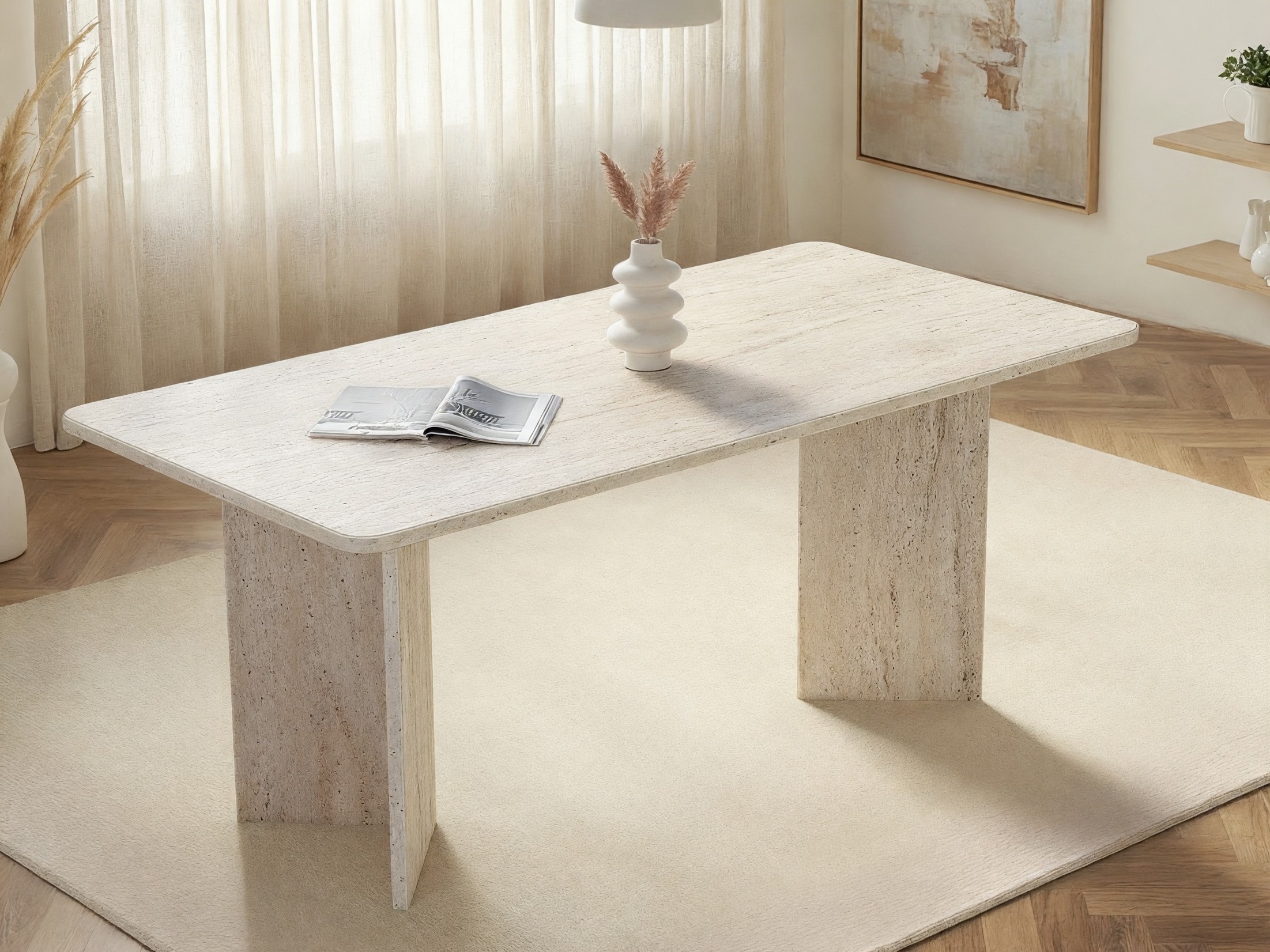 Τραπέζι Novato 150 (Ανοιχτό Travertine)