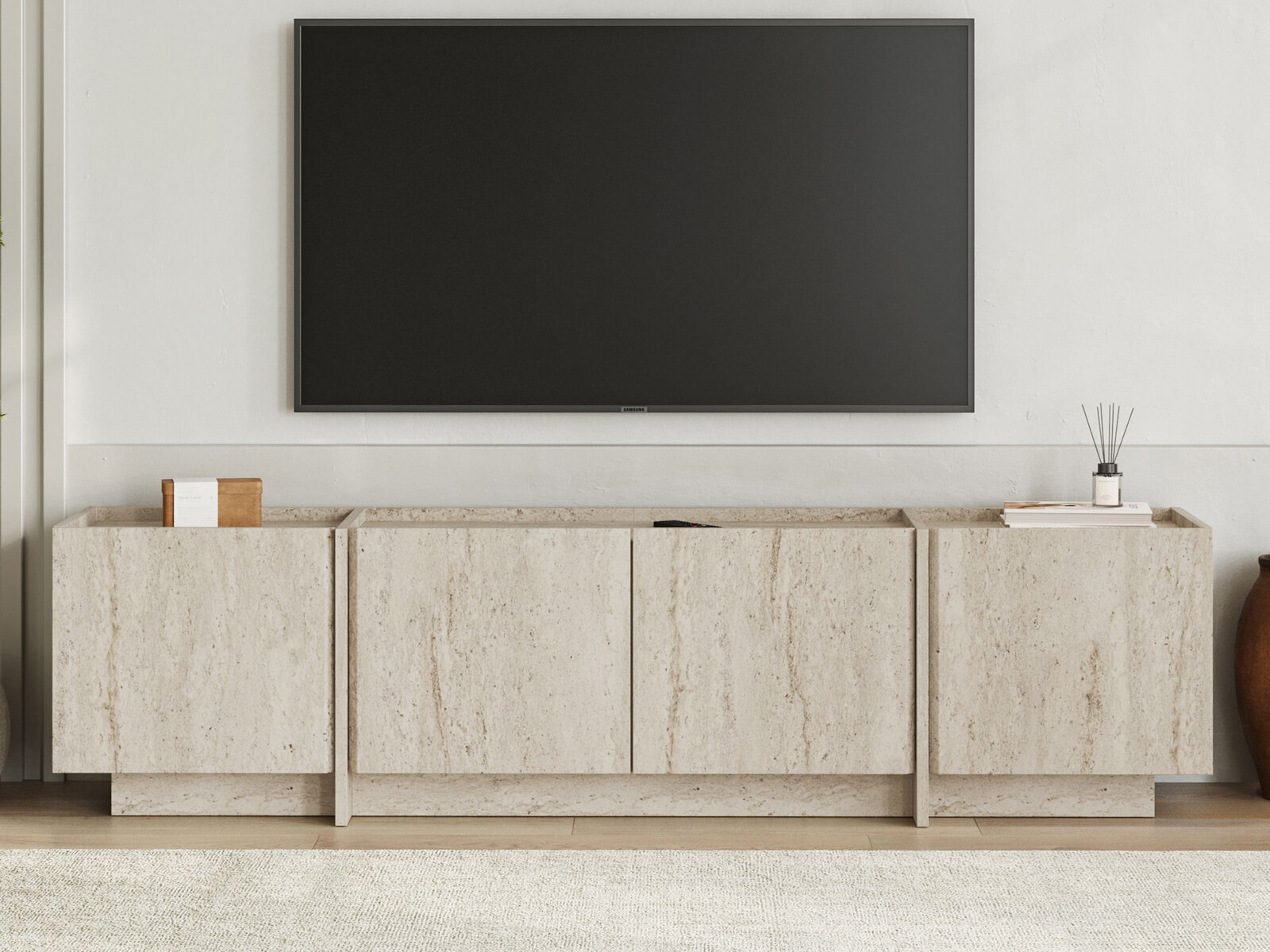Έπιπλο τηλεόρασης Novato 152 (Ανοιχτό Travertine)