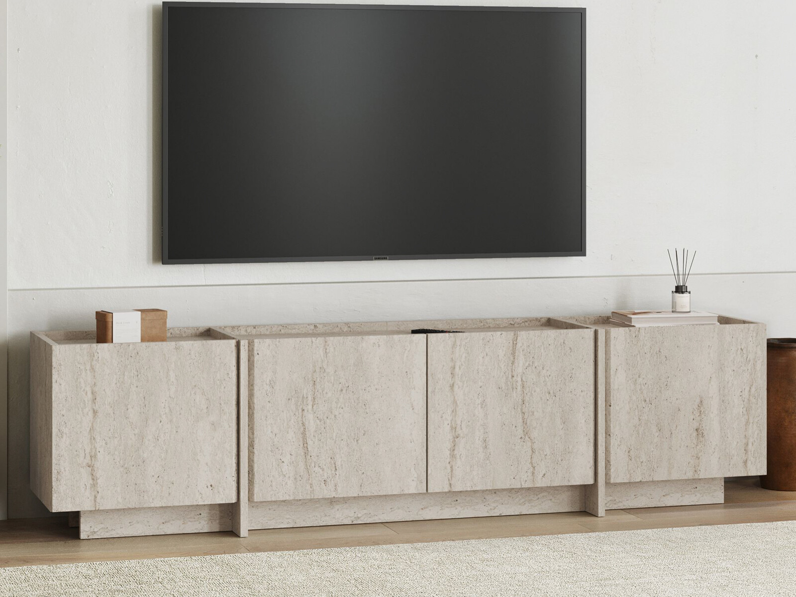 Έπιπλο τηλεόρασης Novato 152 (Ανοιχτό Travertine)