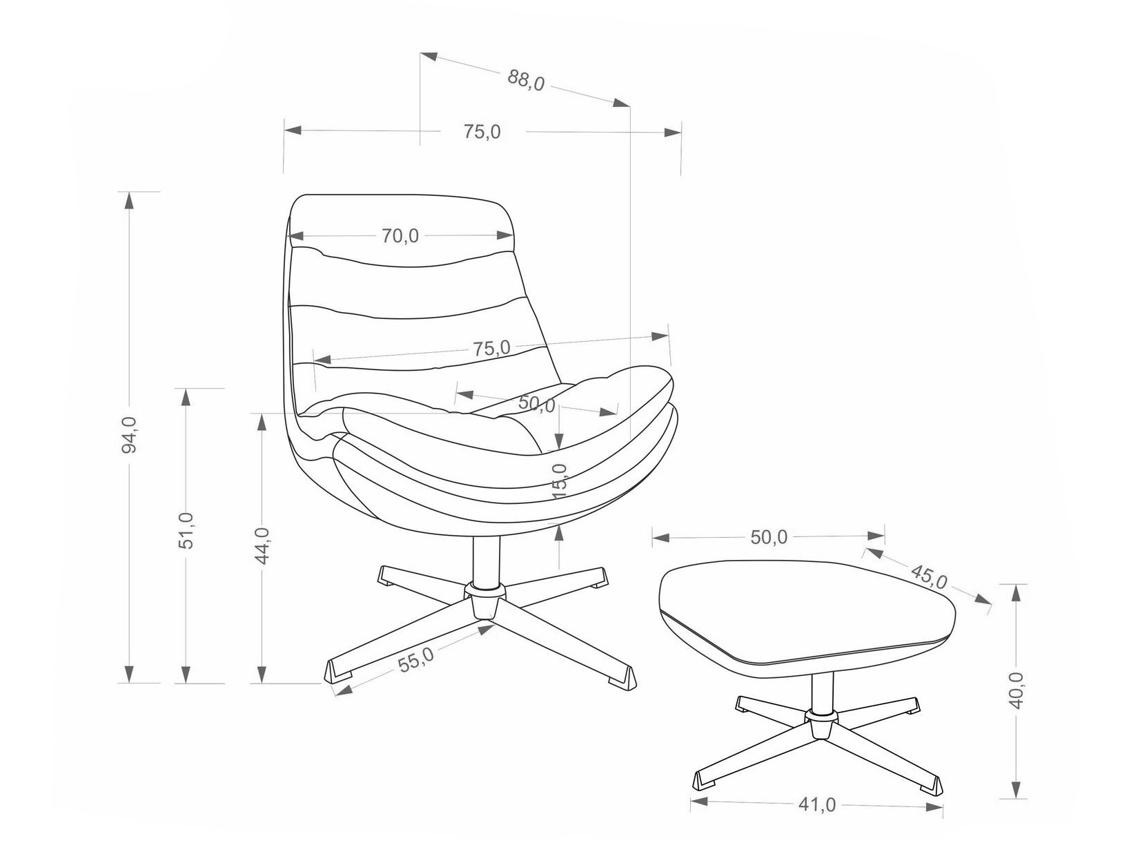 Armchair Houston 2134 (Cappuccino)