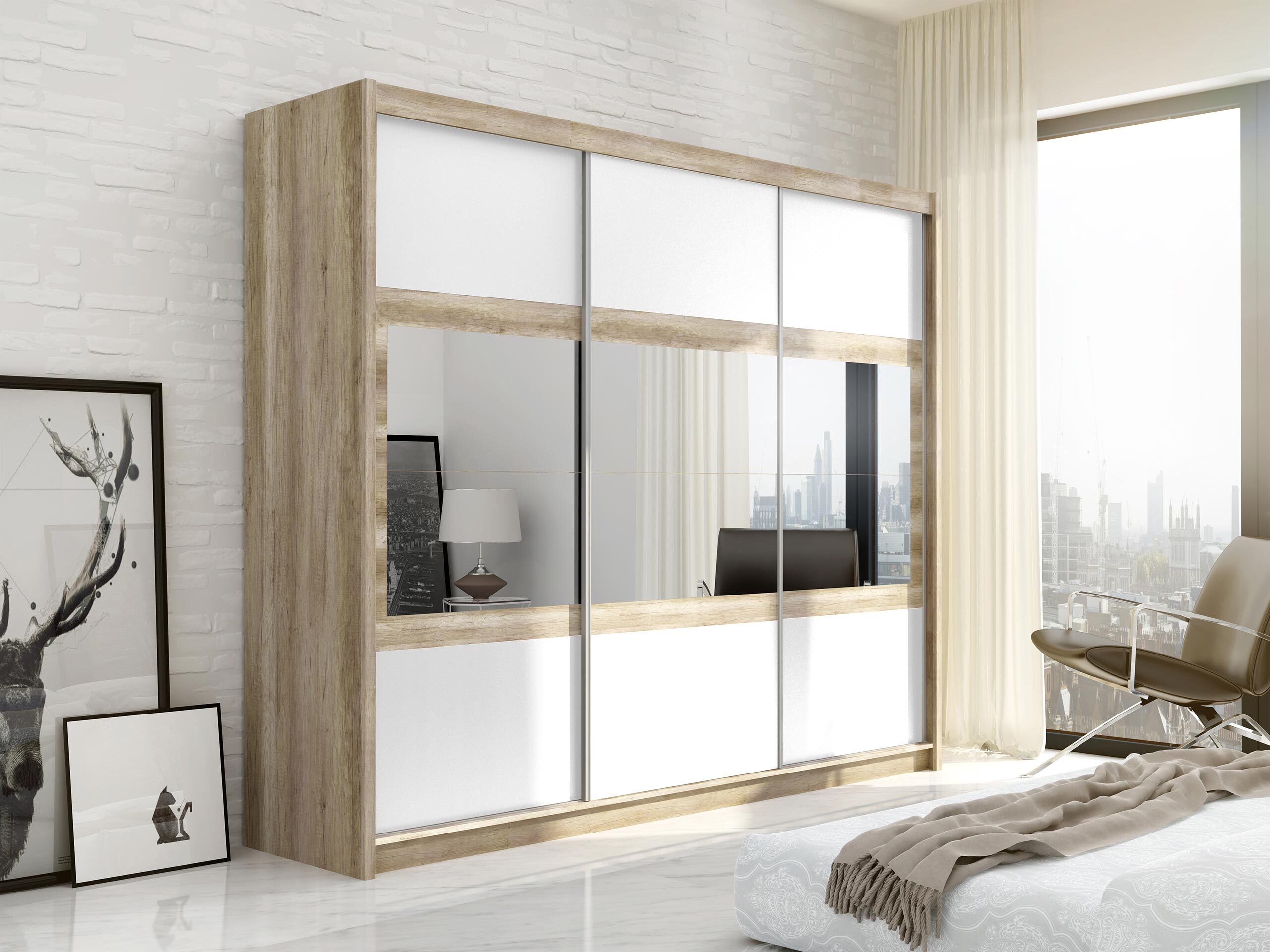 Wardrobe Honolulu 109 (White + Canyon oak)