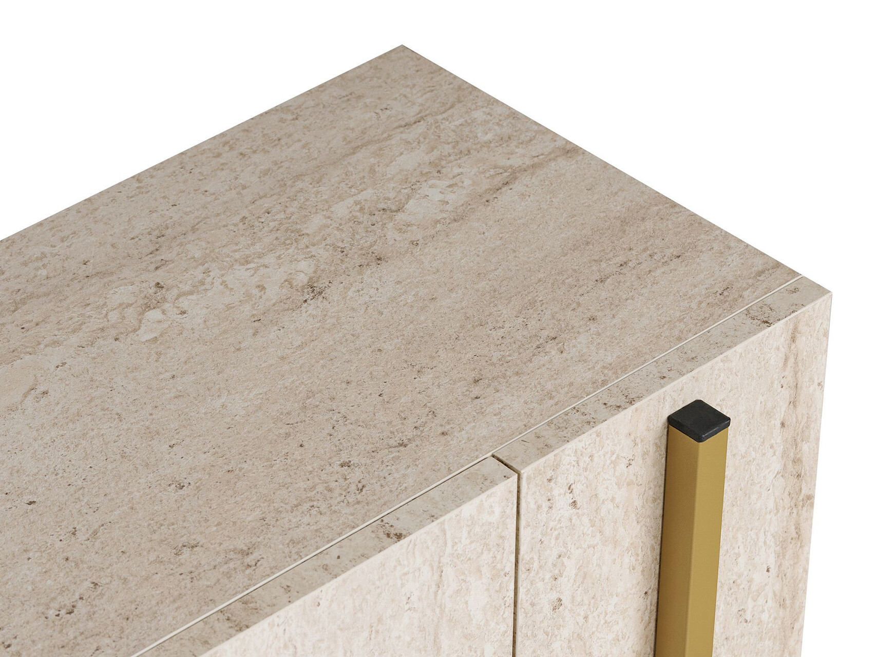 Έπιπλο τηλεόρασης Novato 154 (Χρυσό + Ανοιχτό Travertine)