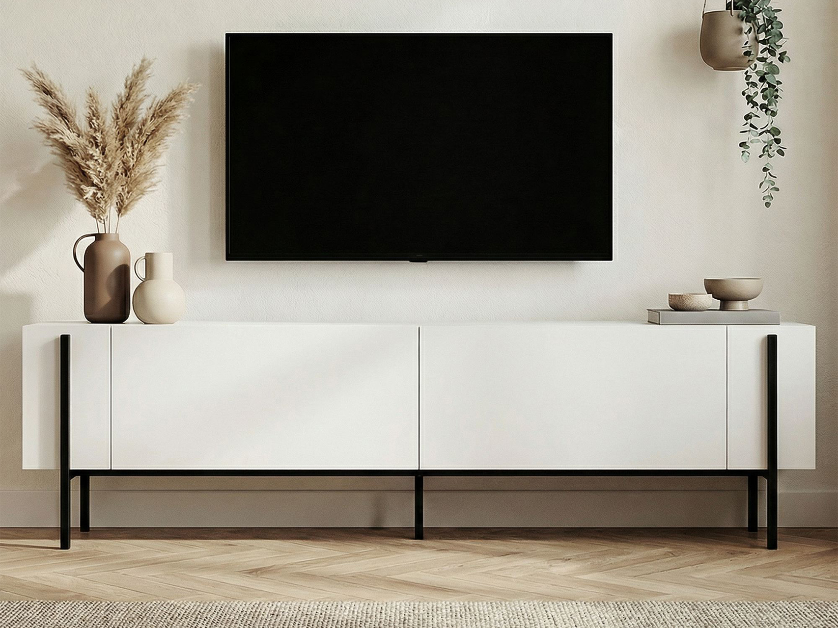TV stand Novato 154 (White + Black)