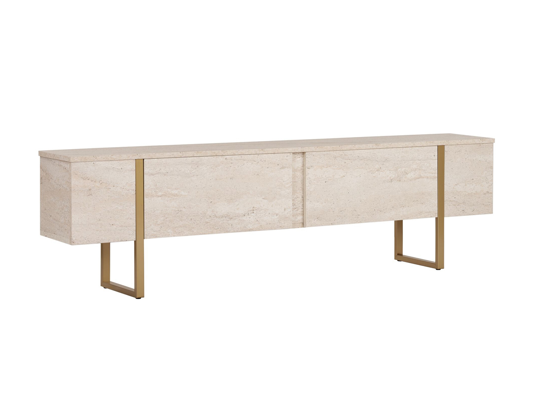 Έπιπλο τηλεόρασης Novato 156 (Χρυσό + Ανοιχτό Travertine)