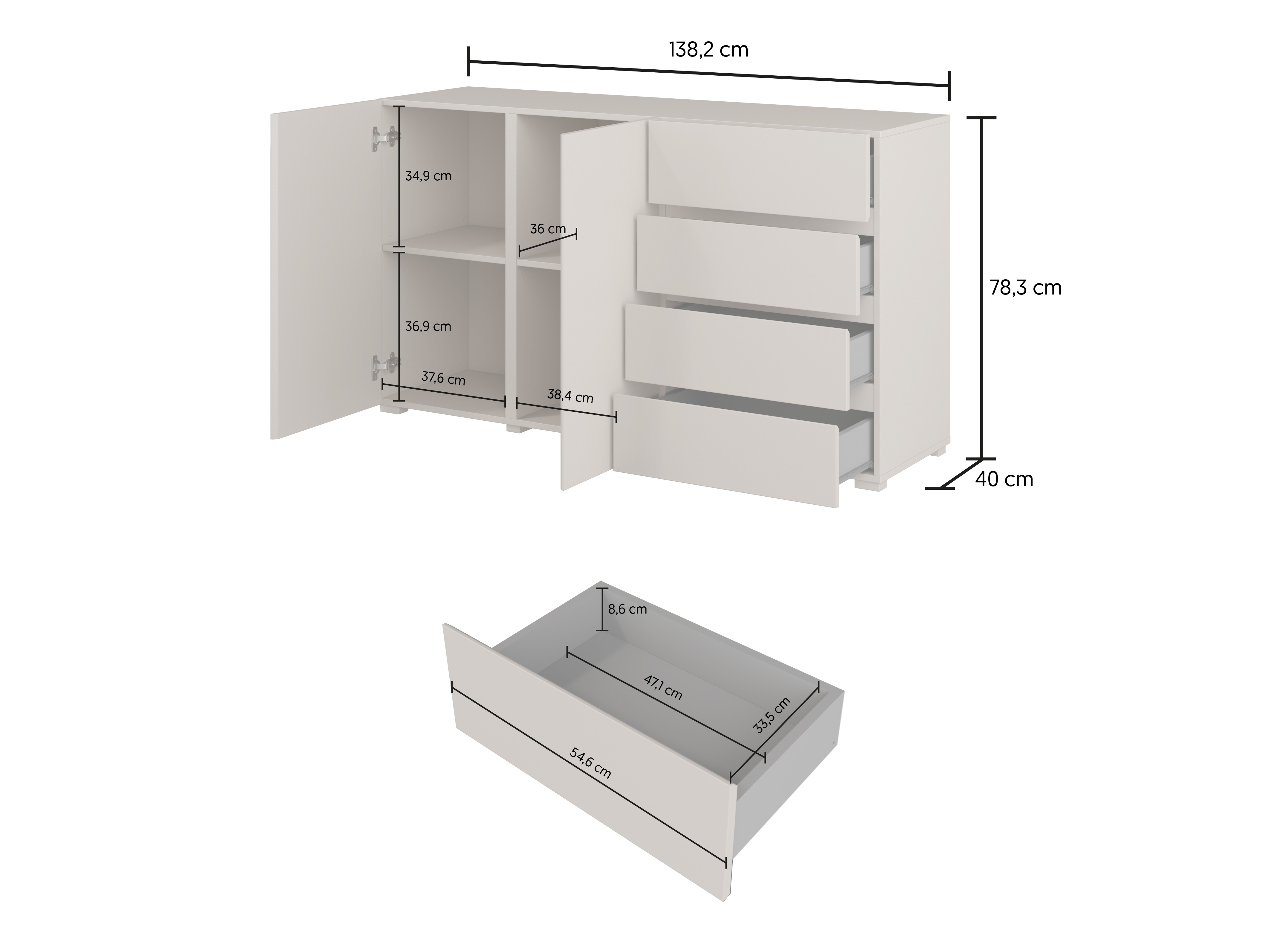 Chest of drawers Elbleve 101 (White)