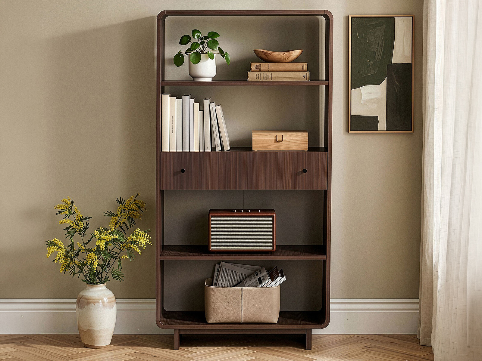 Bookcase Novato 161 (Walnut)