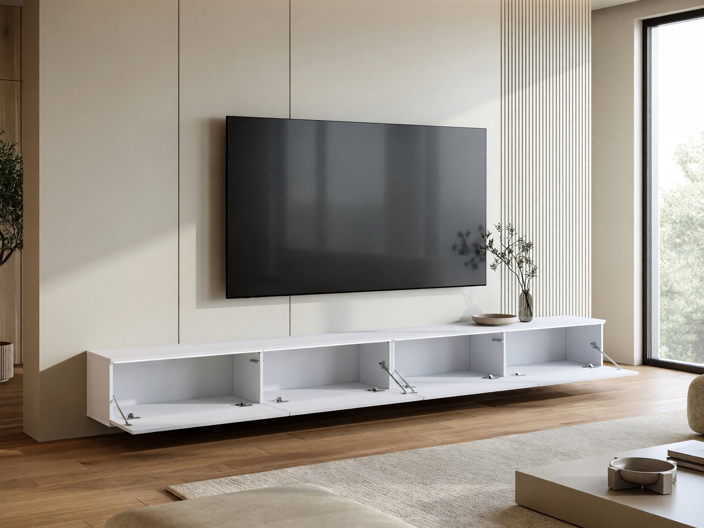 TV stand Sarasota 199 (White + Glossy white)