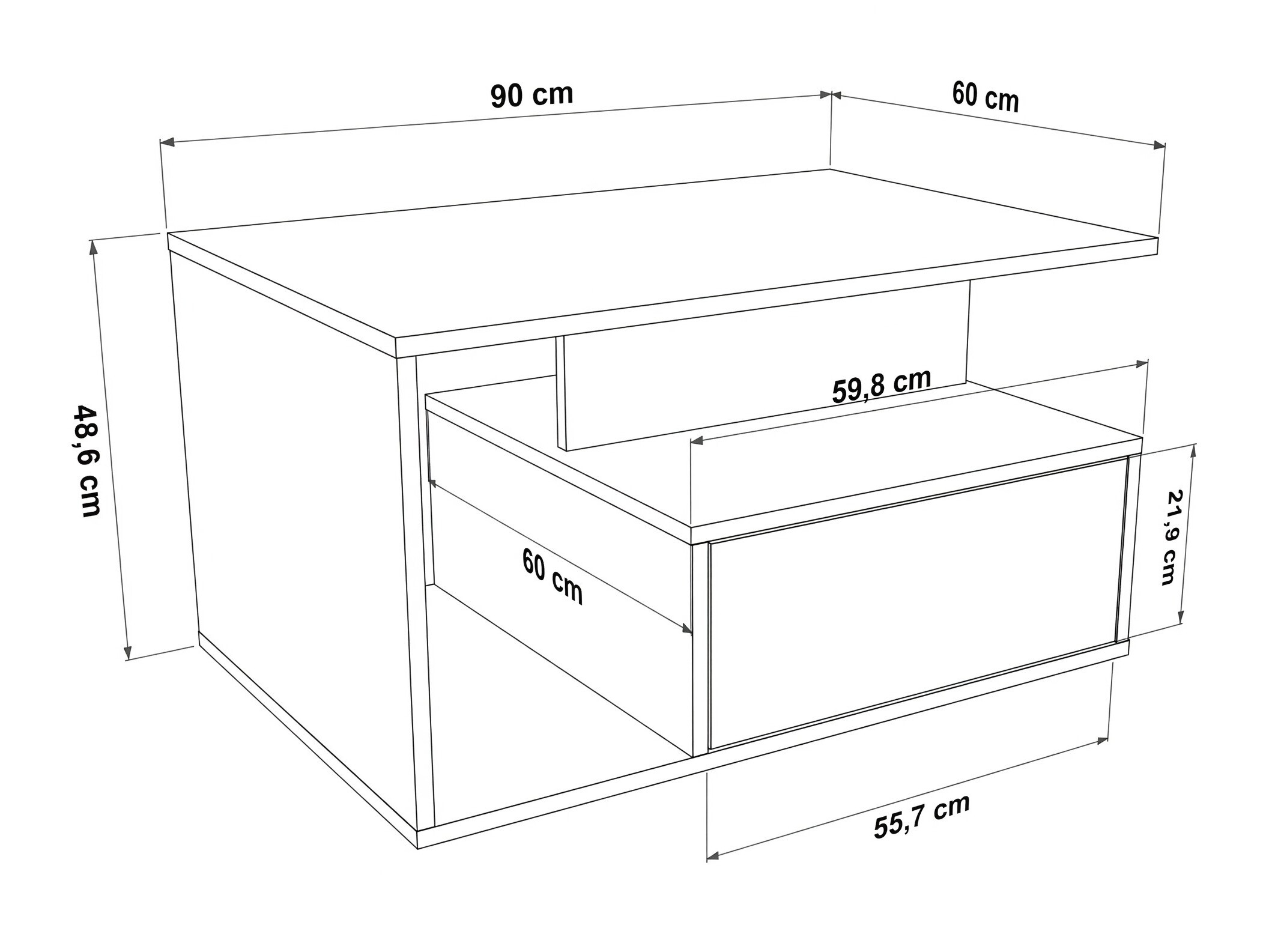 Coffee table Kailua 2747 (Walnut)