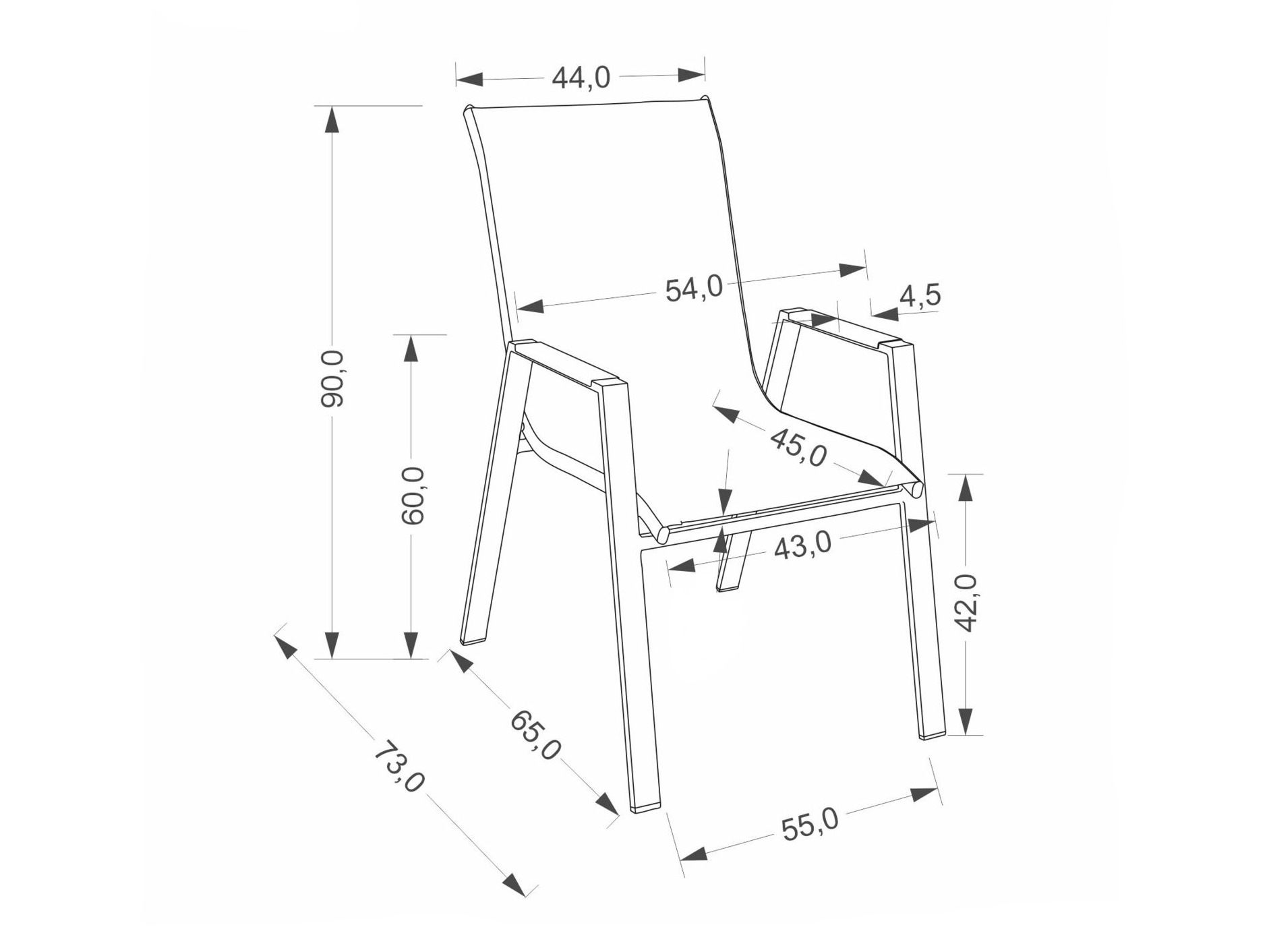 Outdoor chair Houston 2140 (Grey + Anthracite)