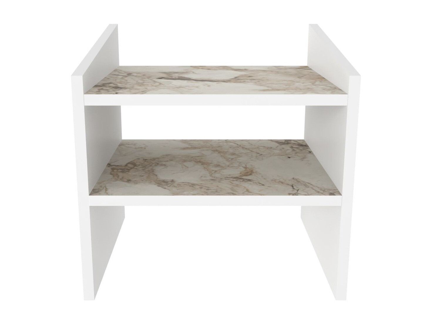 Bedside table Kailua 2757 (White + Brown Marble)
