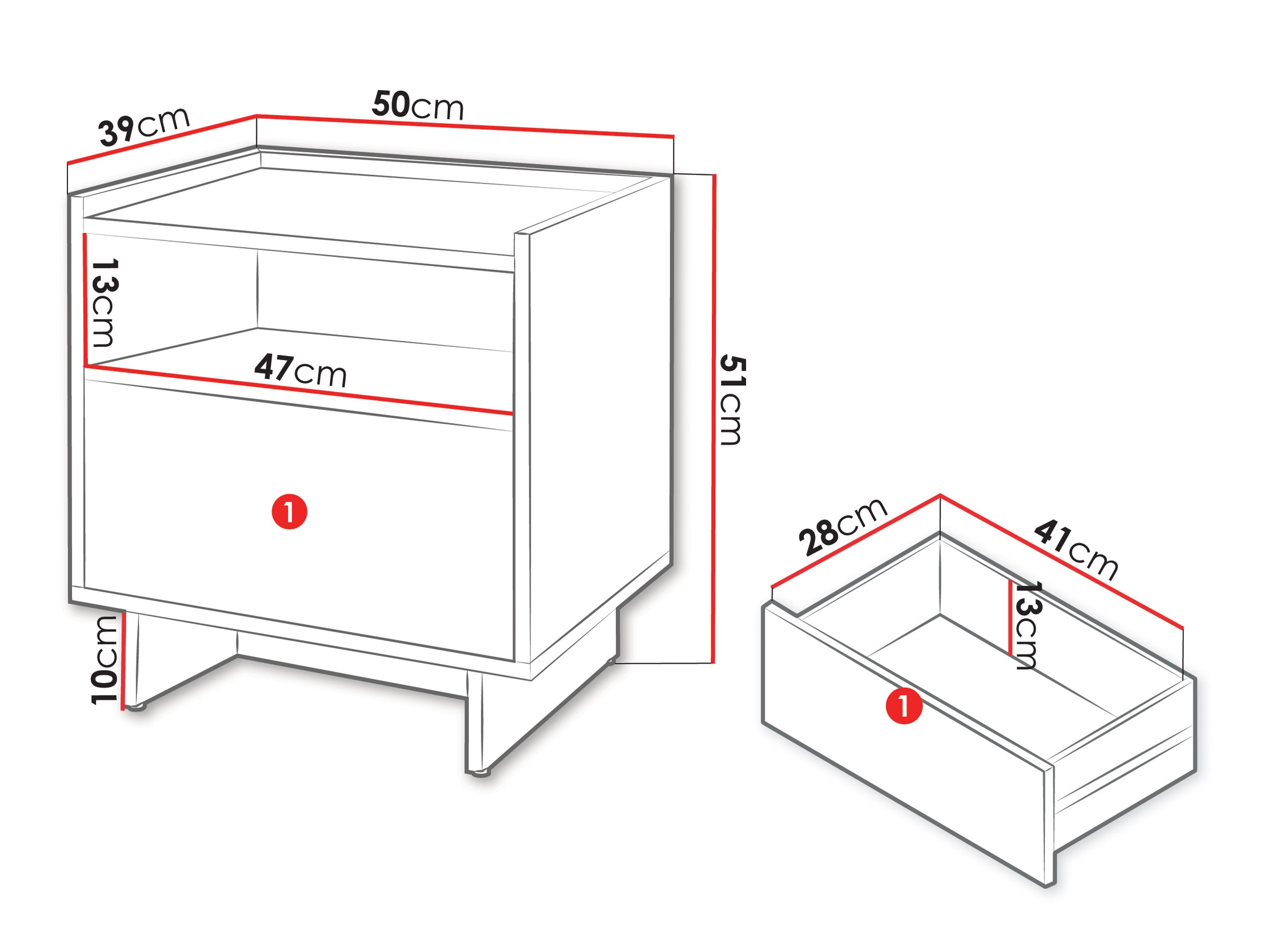 Bedside table Pirum (Walnut)