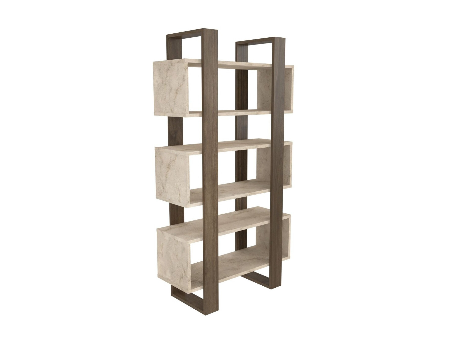 Bookcase Kailua 2762 (Walnut + Light Travertine)