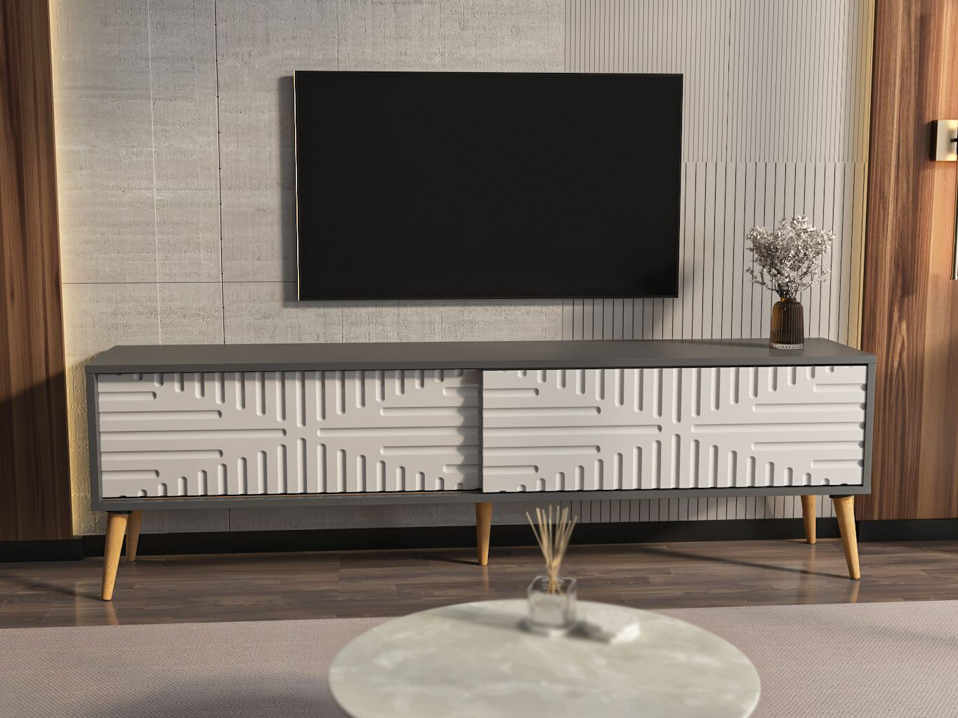 TV stand Kailua 2771 (White + Anthracite)