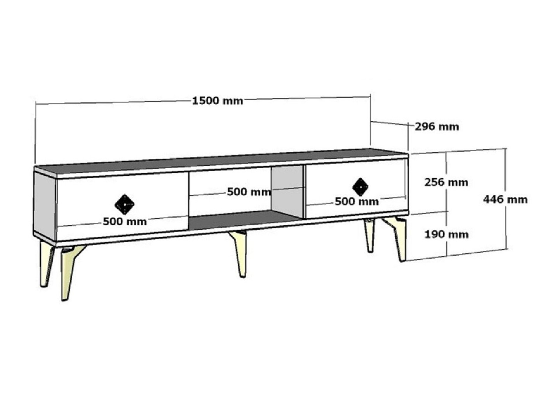 TV stand Kailua 2777 (White + Anthracite)