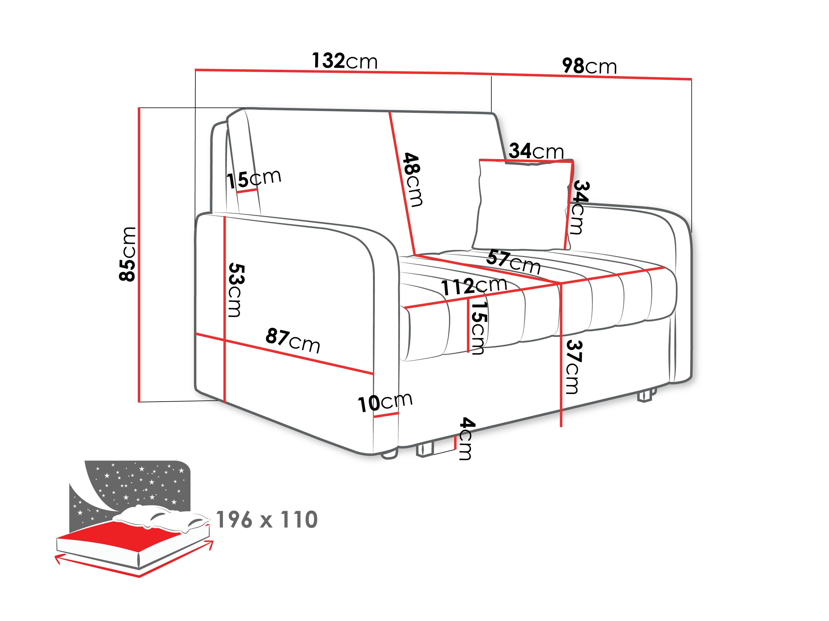 Sofa bed Columbus 259 (Polo 872)