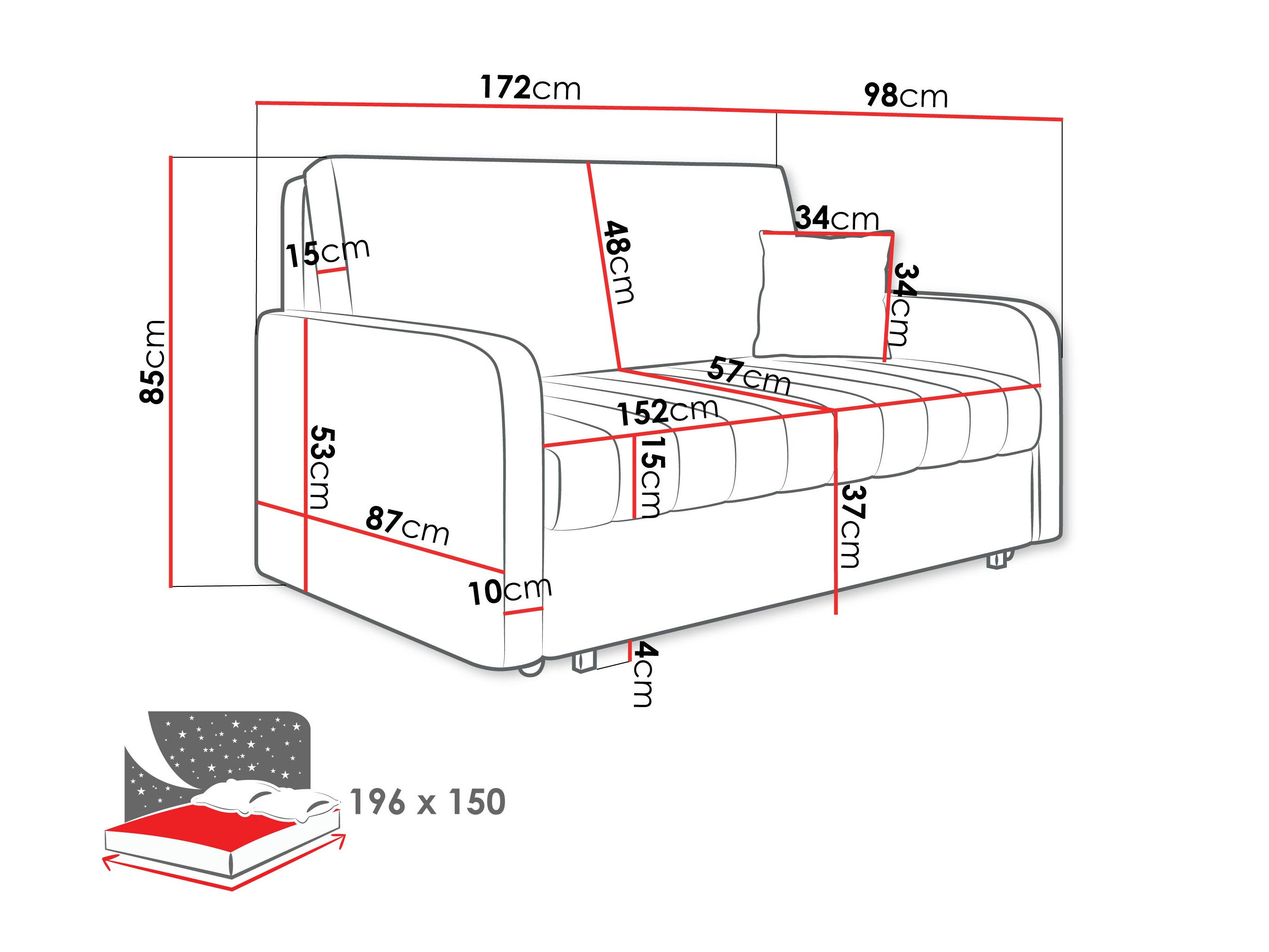 Sofa bed Columbus 261 (Polo 872)