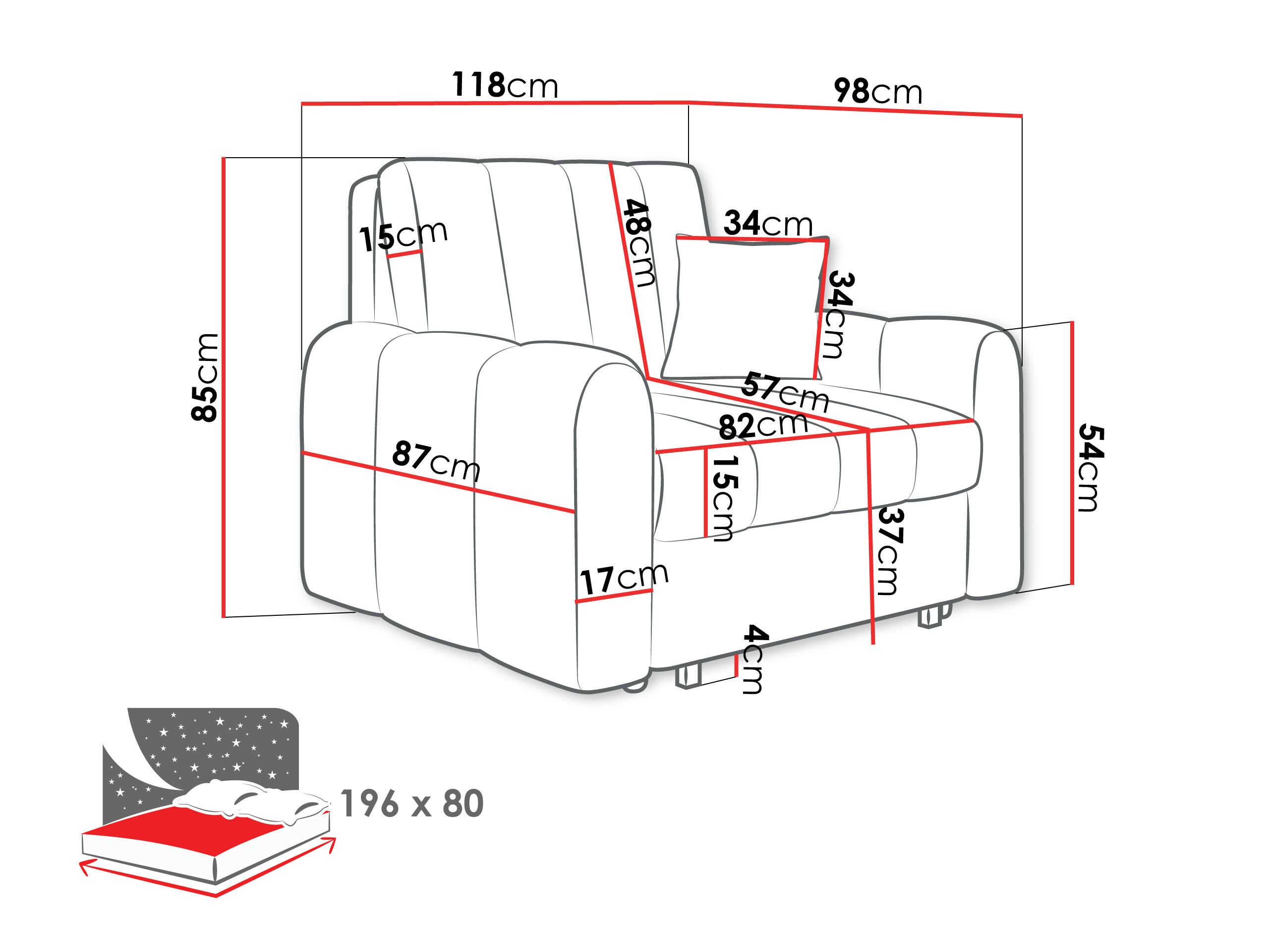 Armchair Columbus 262 (Lumo 30)