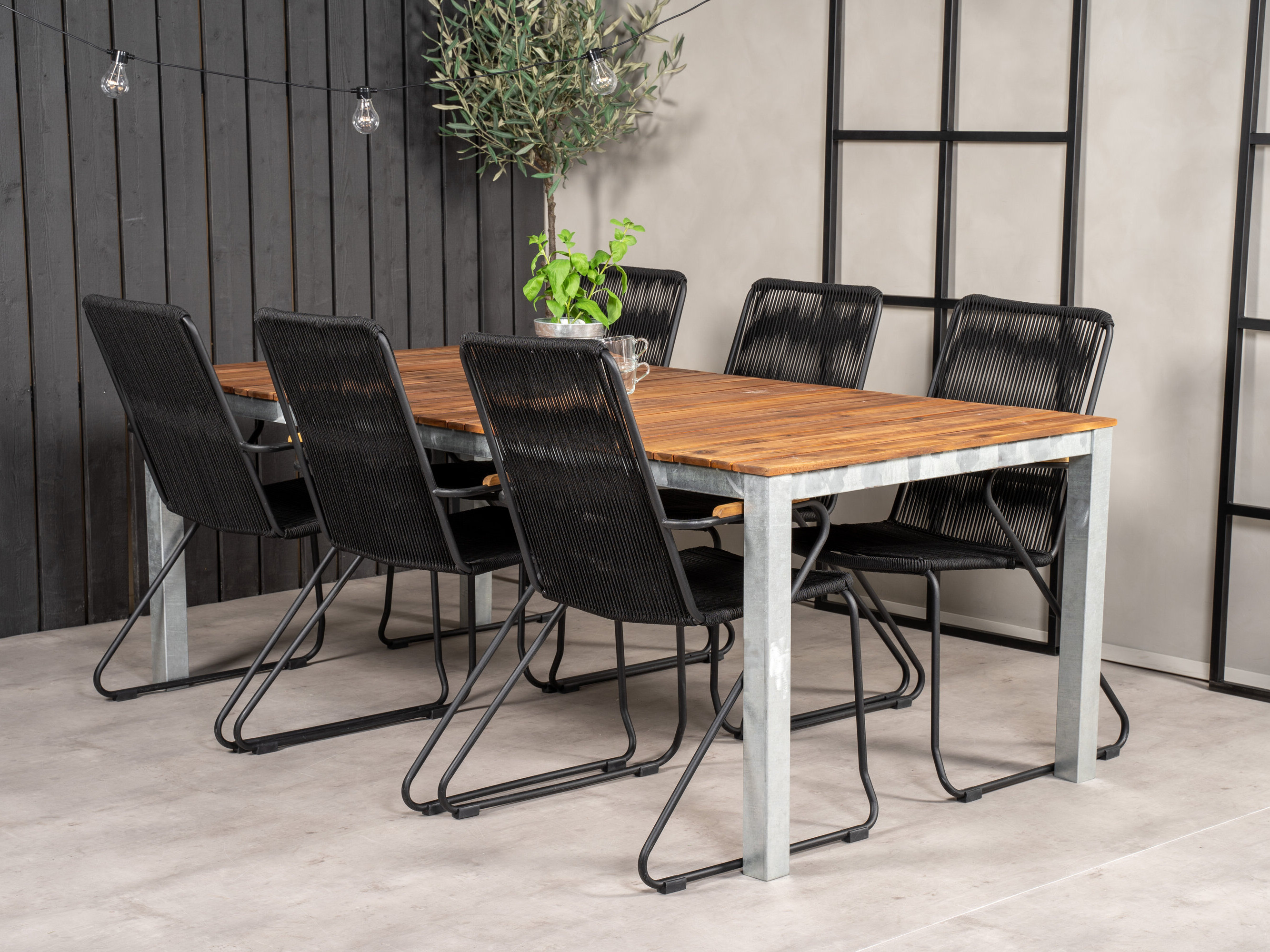 Table and chairs set Dallas 5320 (Black)