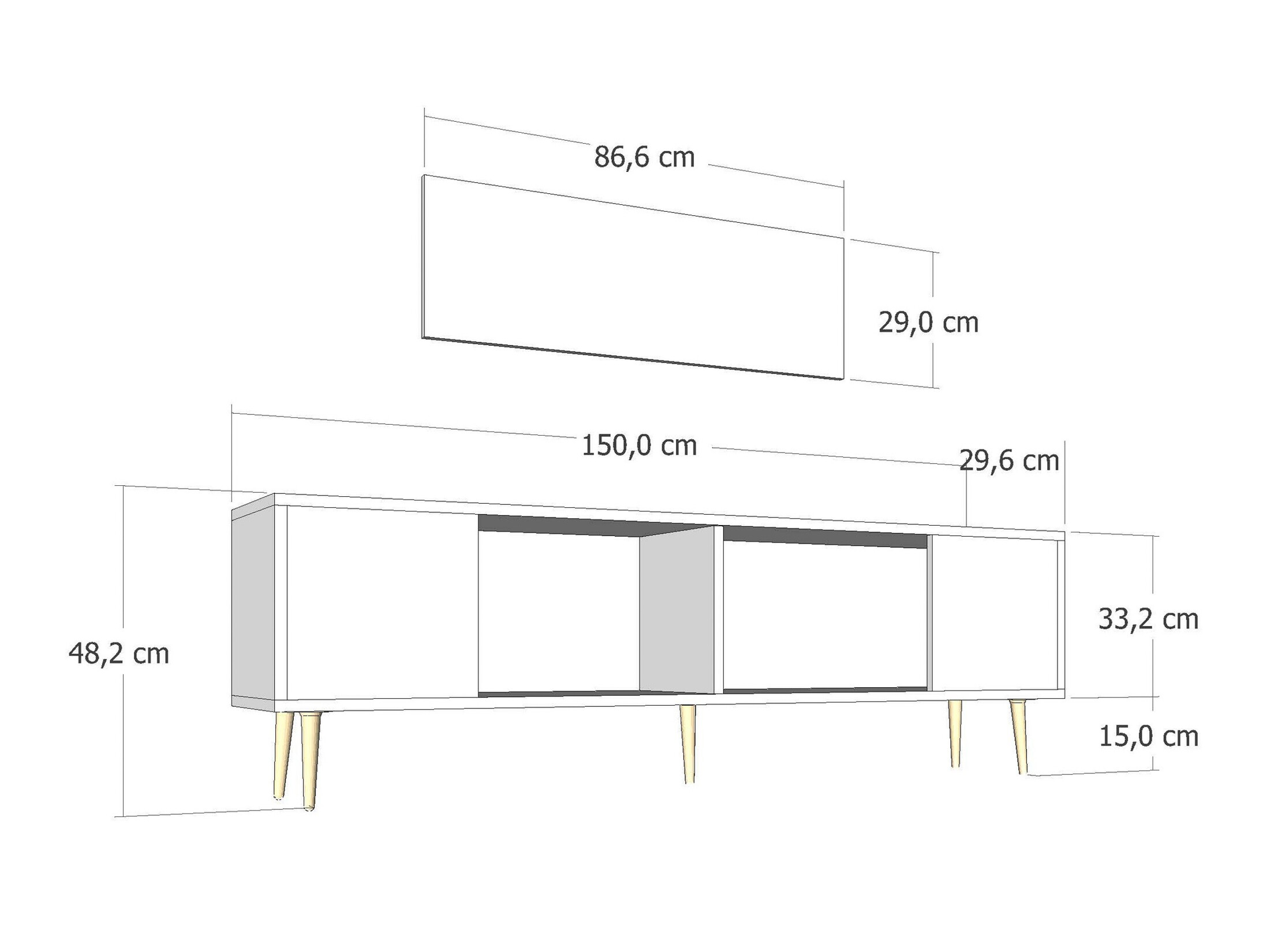 TV stand Asheboro 200 (Anthracite)