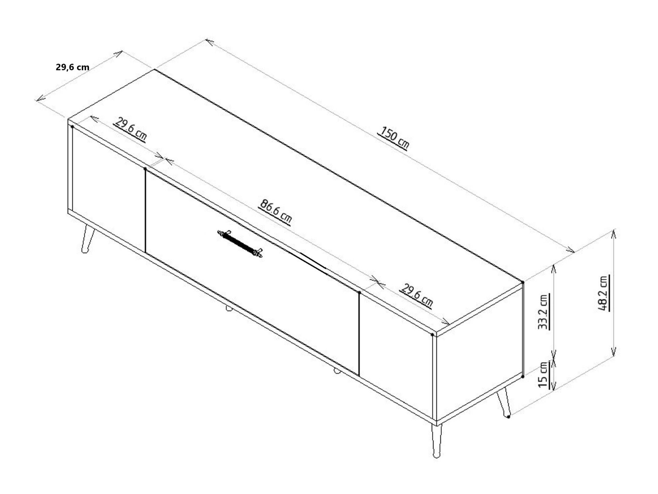 TV stand Asheboro 206 (Anthracite)
