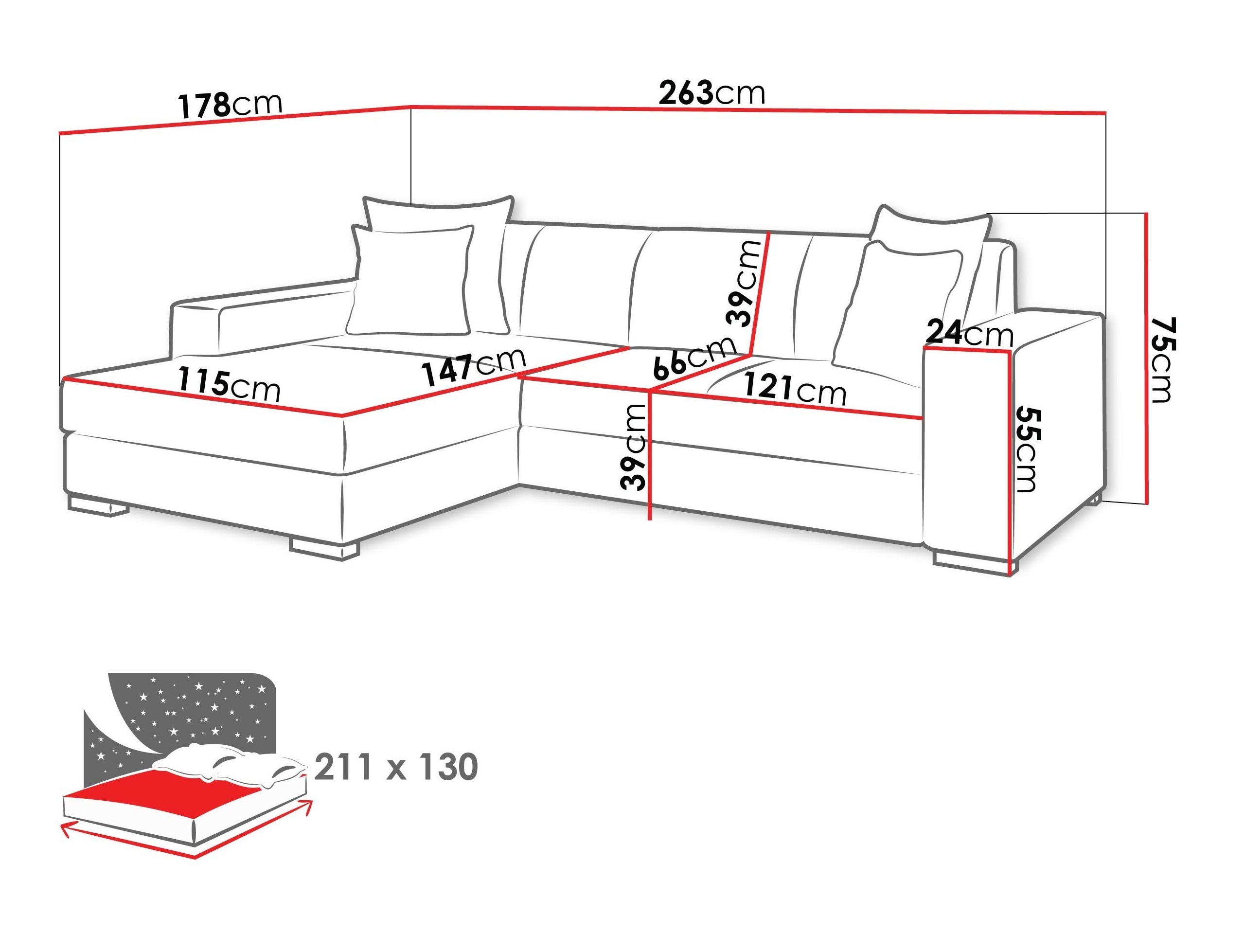 Corner sofa Kingsport 118 (Velo 623)