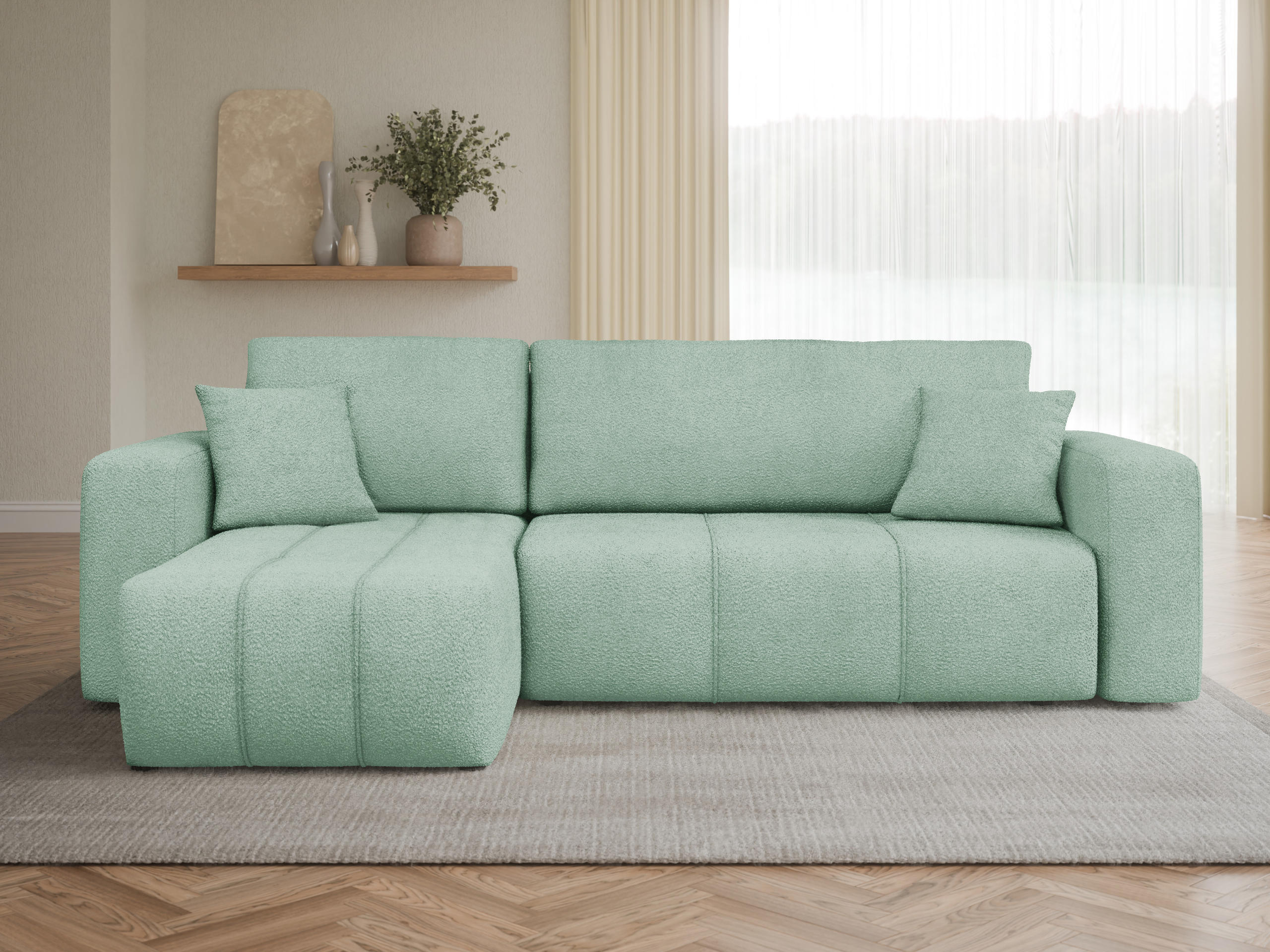 Γωνιακός Καναπές Comfivo Laurus (Coral 55)