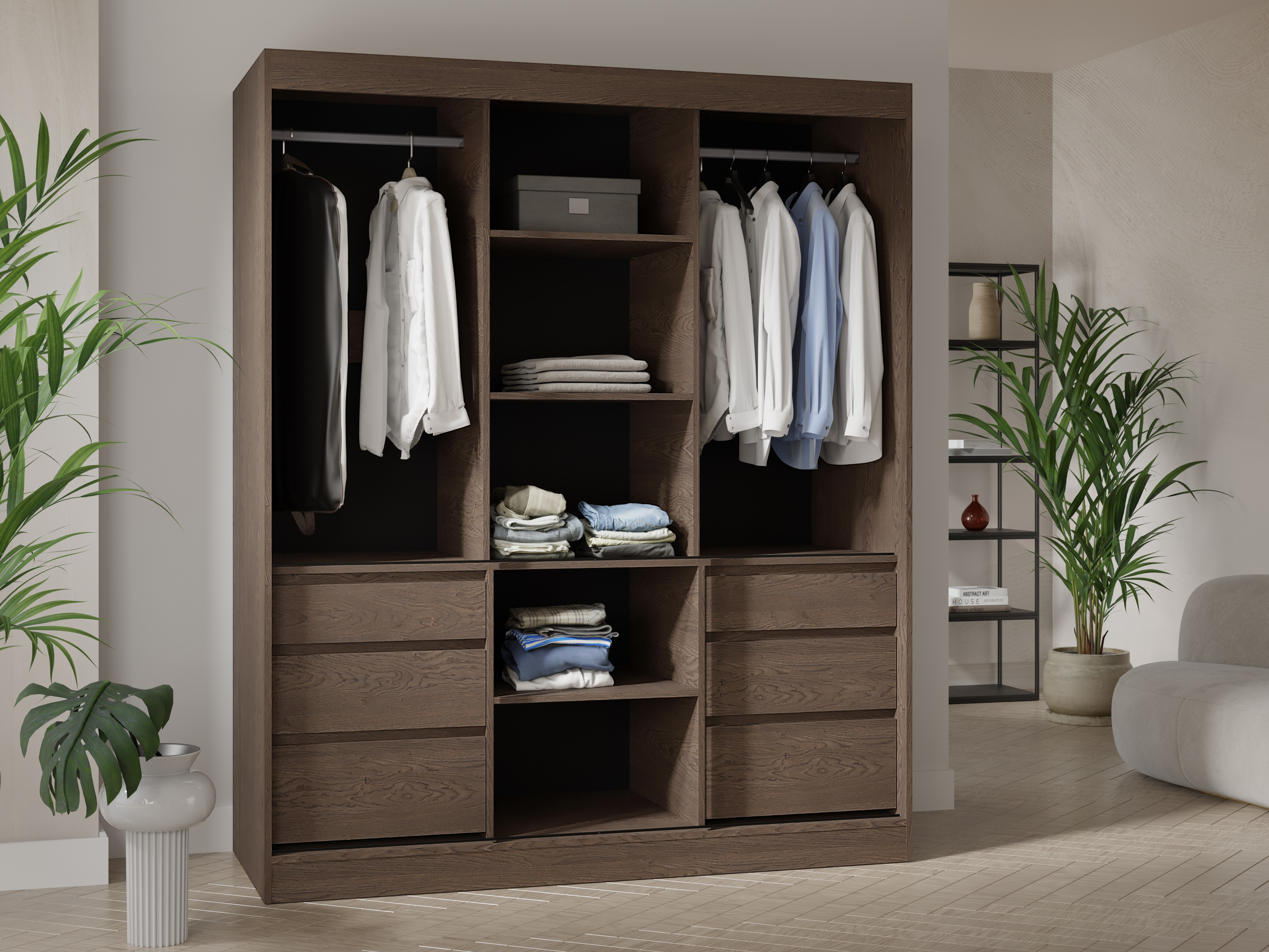 Wardrobe Toledo 120 (Dark oak)