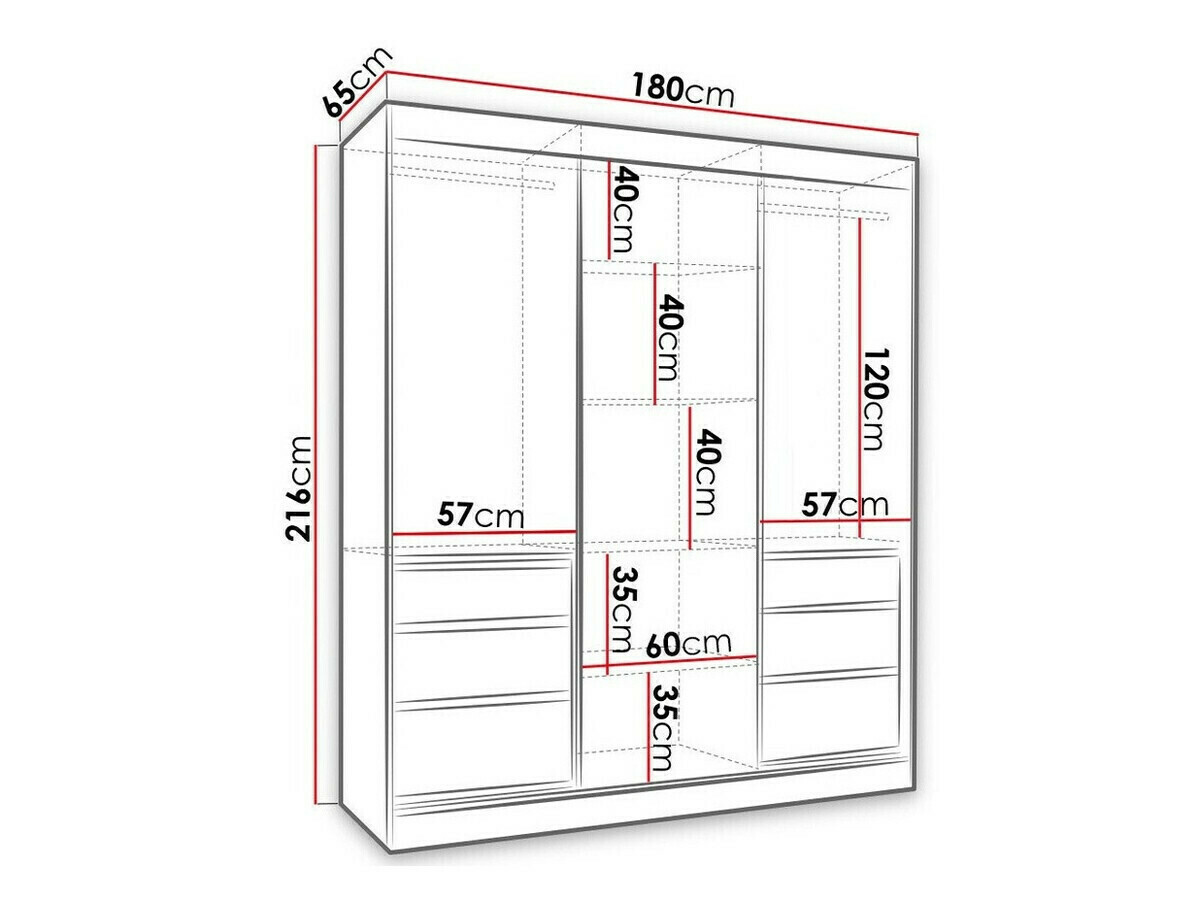 Wardrobe Toledo 120 (Dark oak)