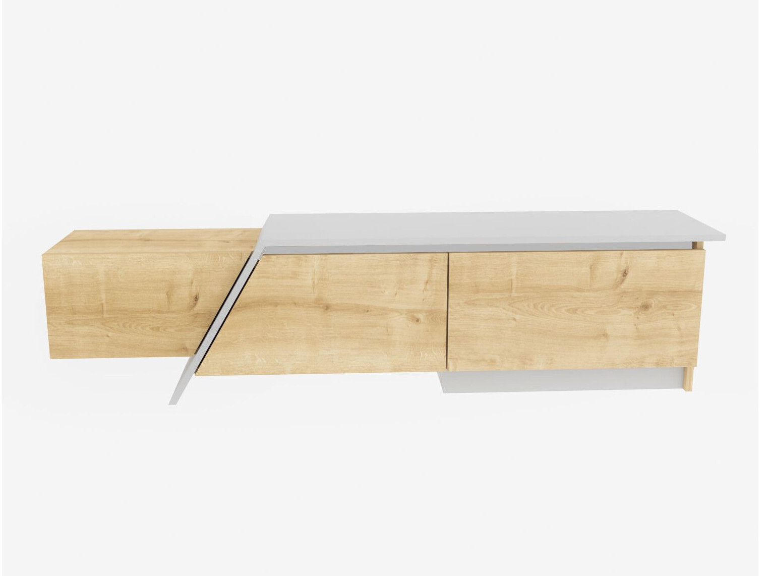 TV stand Asheboro 219 (Light oak + White)