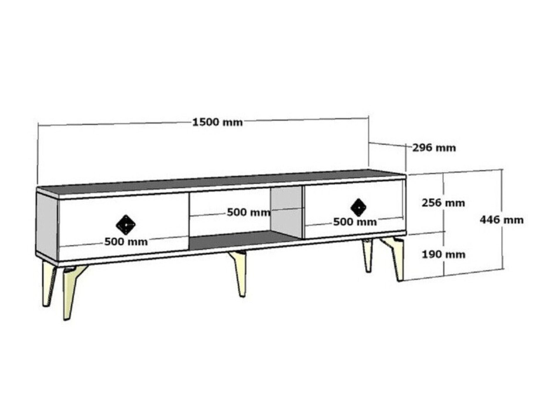 TV stand Asheboro 204 (Anthracite)