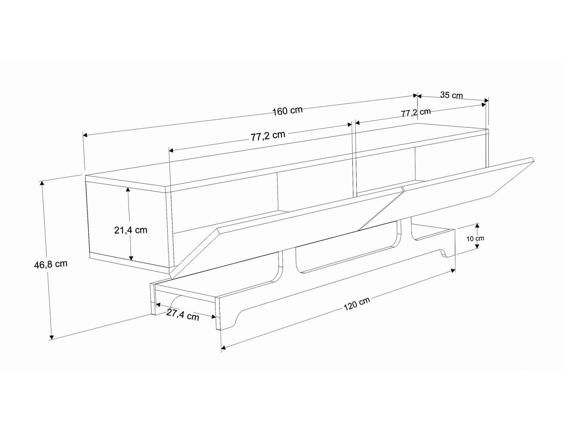 TV stand Asheboro 216 (Light oak)
