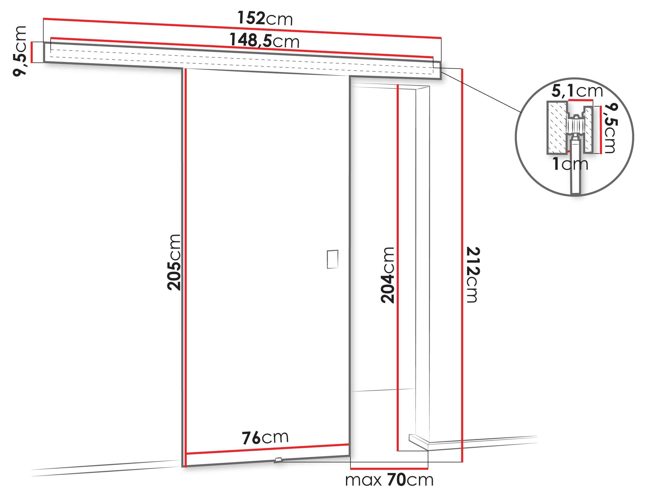 Sliding door Dover 215 (Sonoma oak)