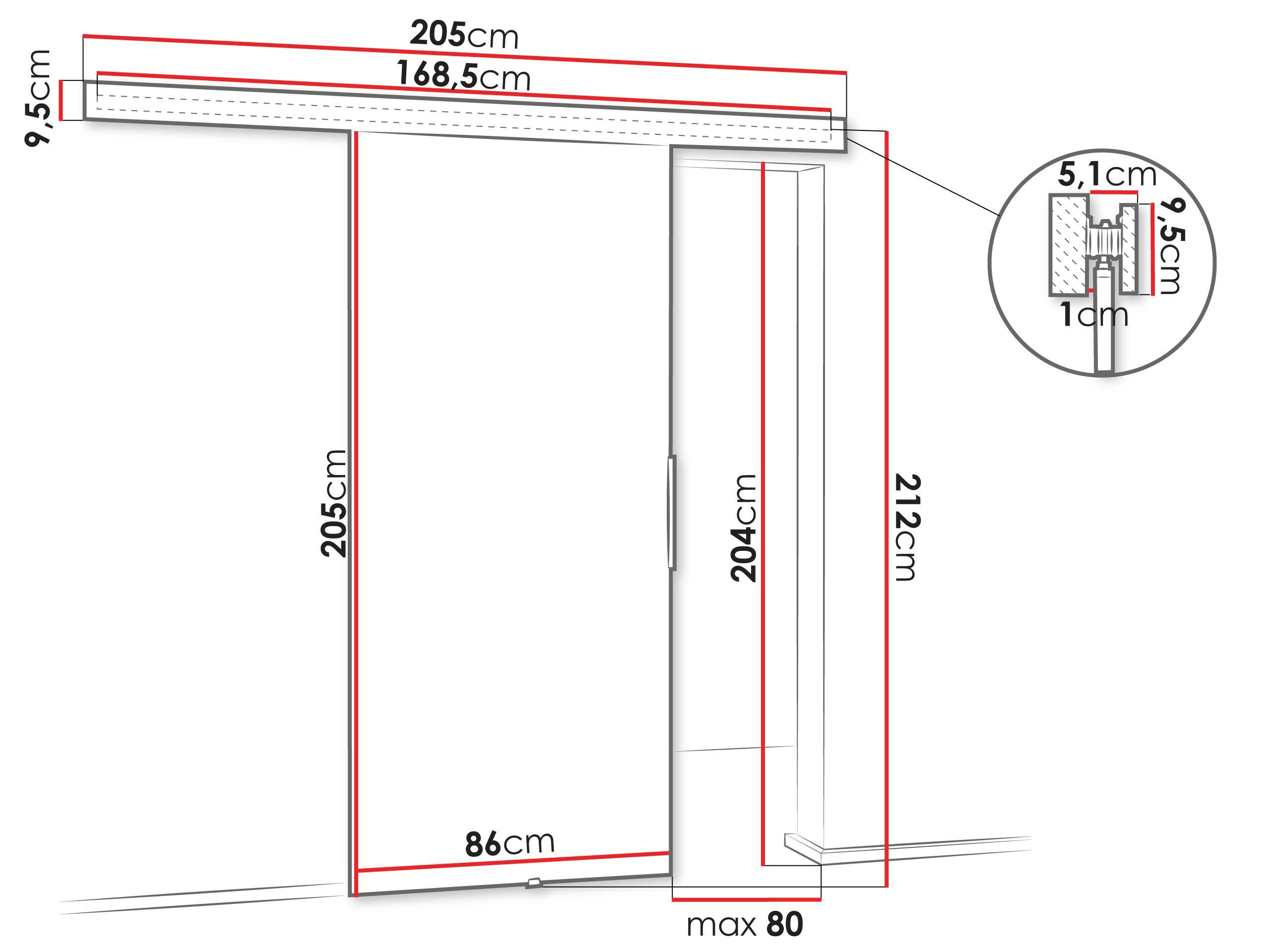 Sliding door Dover 141 (Sonoma oak)