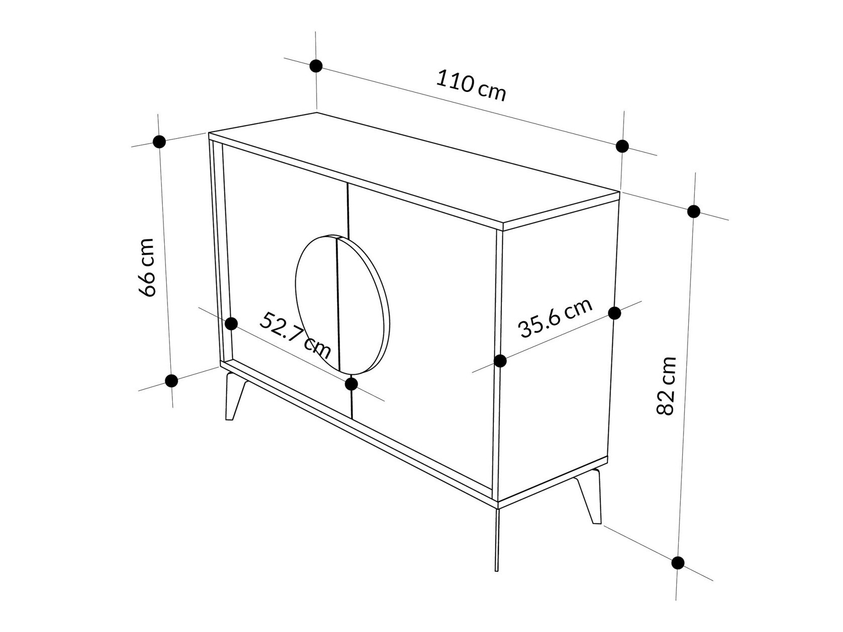 Sideboard Kailua 2793 (Dark wood)