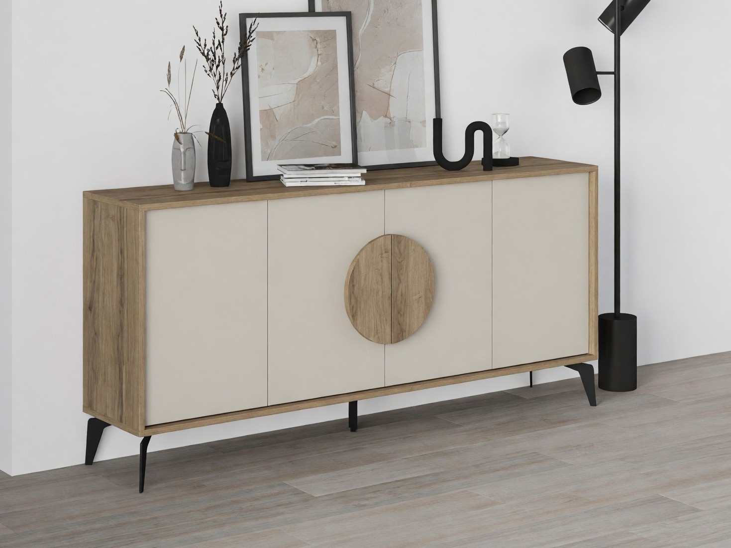 Sideboard Kailua 2794 (Beige + Dark wood)