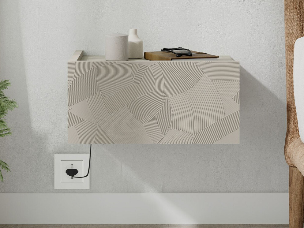 Bedside table Kailua 2798 (Beige + Light brown)