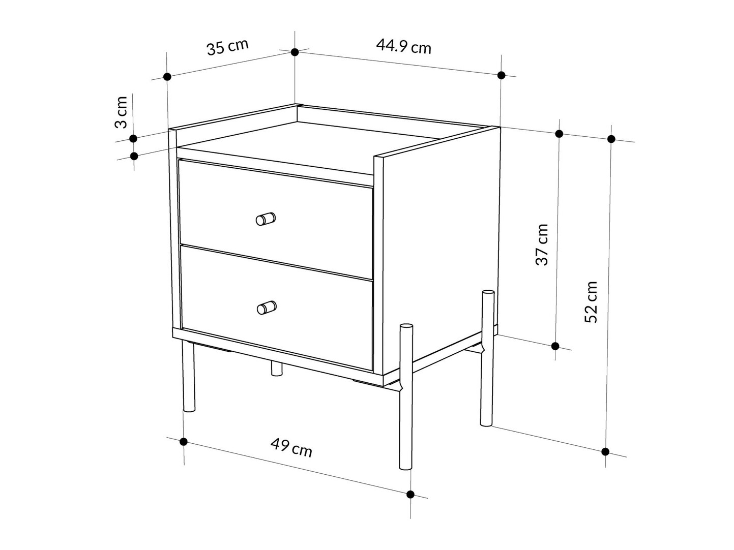 Bedside table Kailua 2799 (Oak)