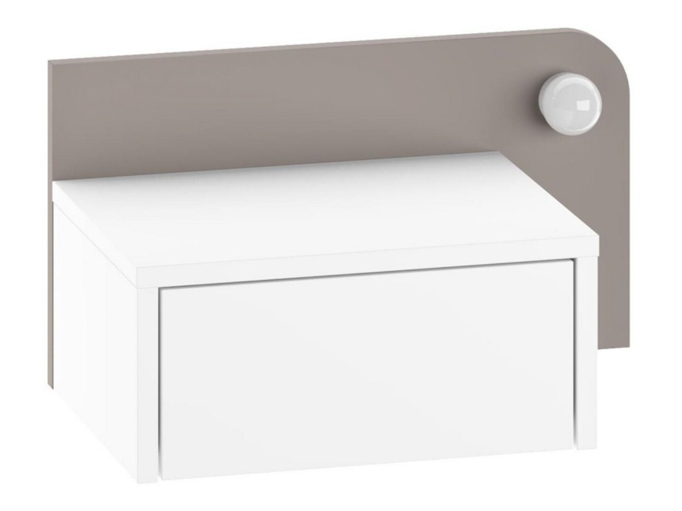 Κομοδίνο Kailua 2803 (Άσπρο + Ανοιχτό καφέ)