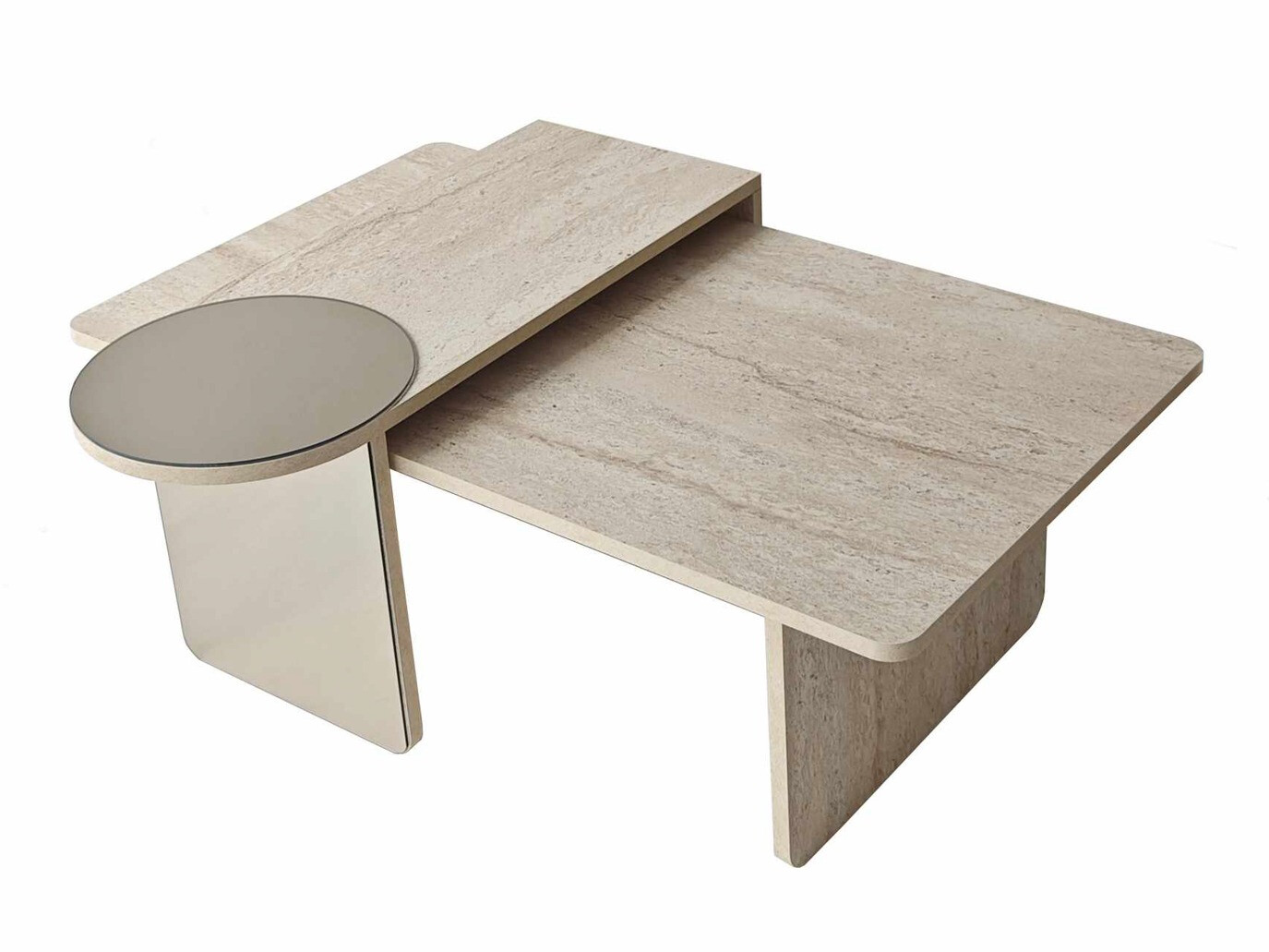 Nest of coffee tables Kailua 2822 (Light travertine)