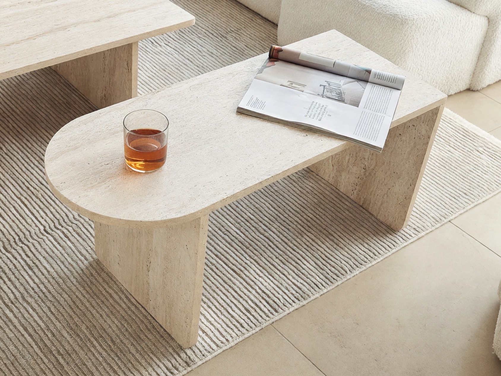 Nest of coffee tables Kailua 2824 (Light travertine)