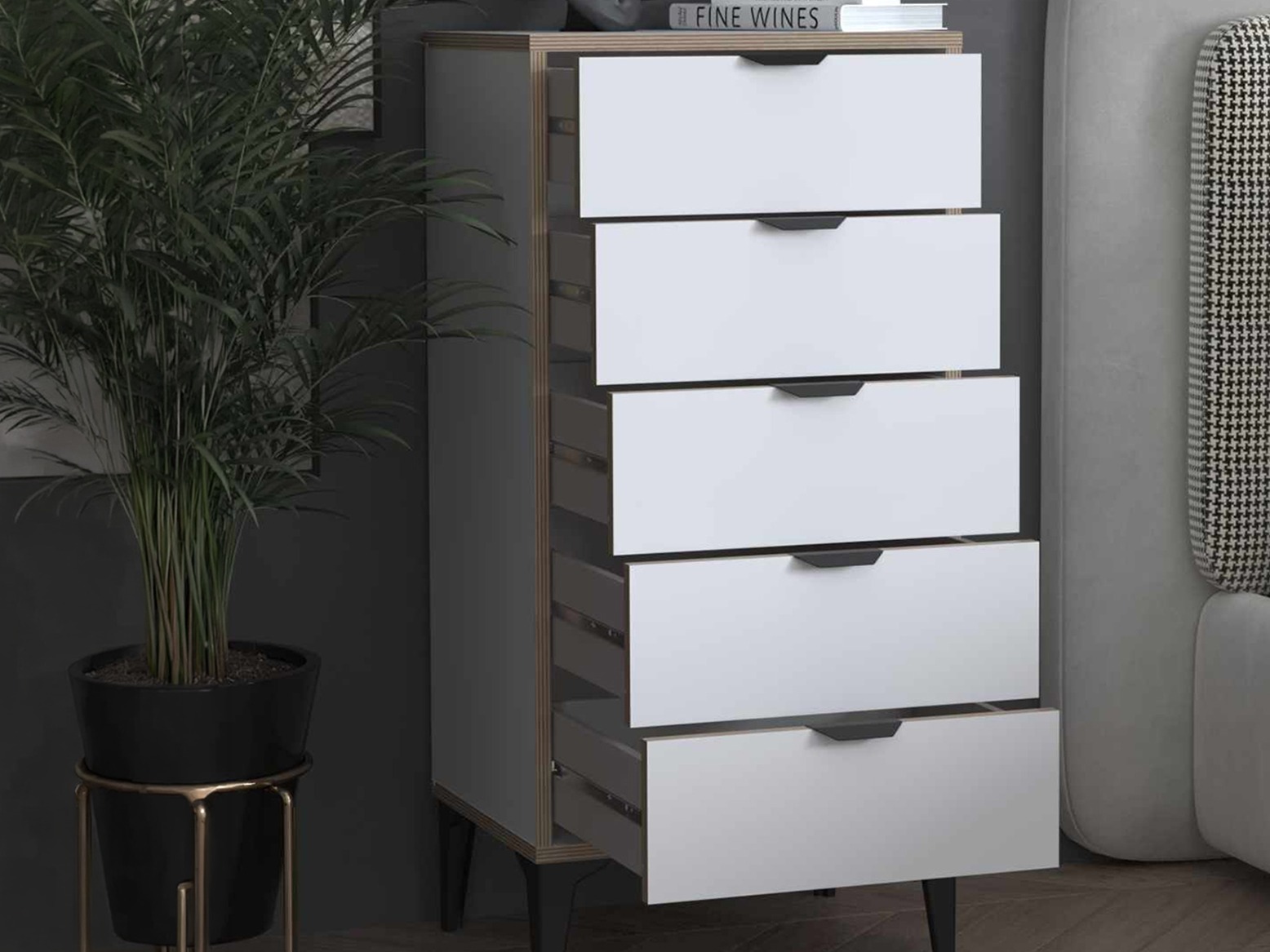 Chest of drawers Elbtalu 107 (White)