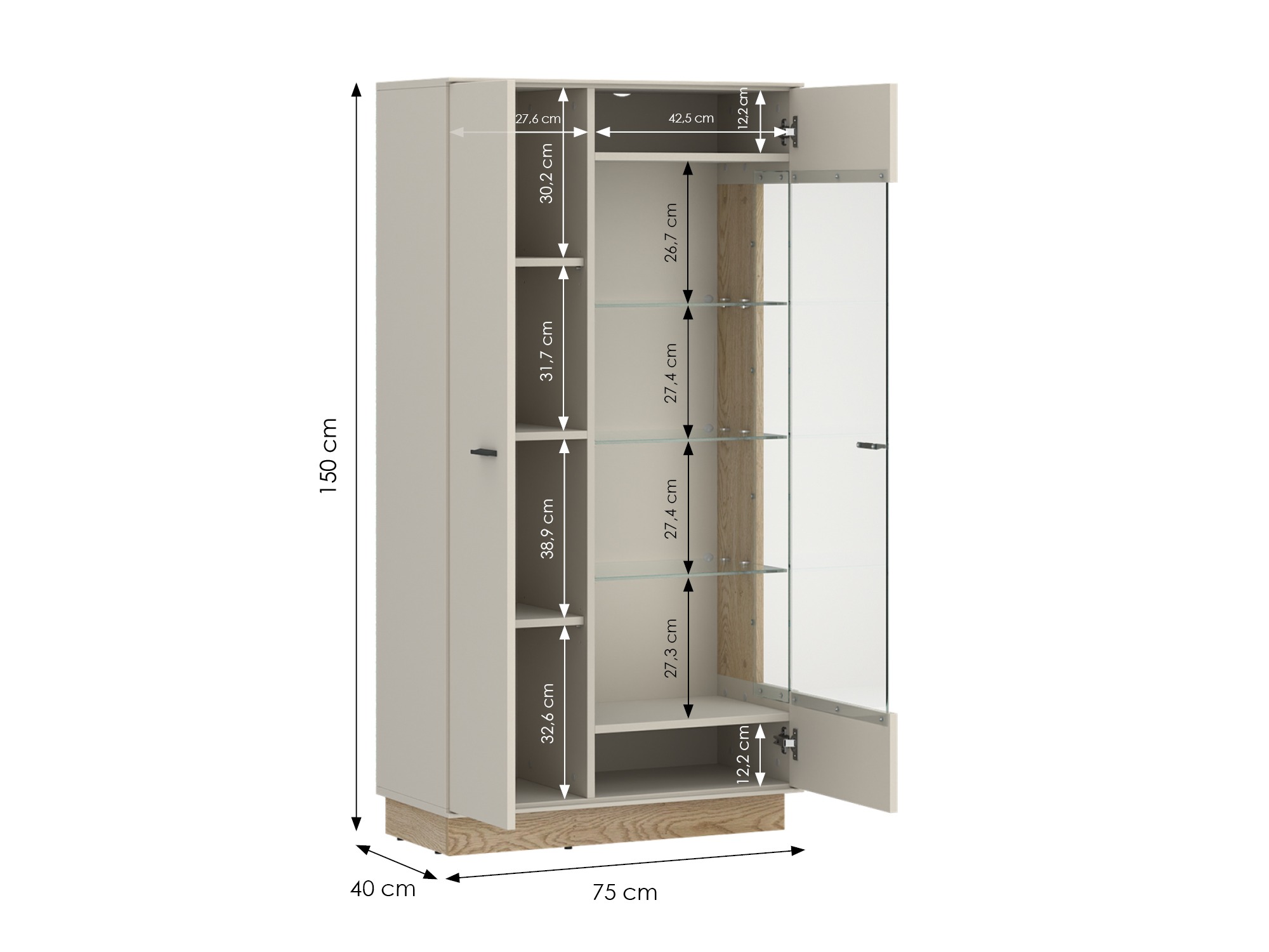 Bookcase Avicoro 103 (Sonoma oak + Cashmere)