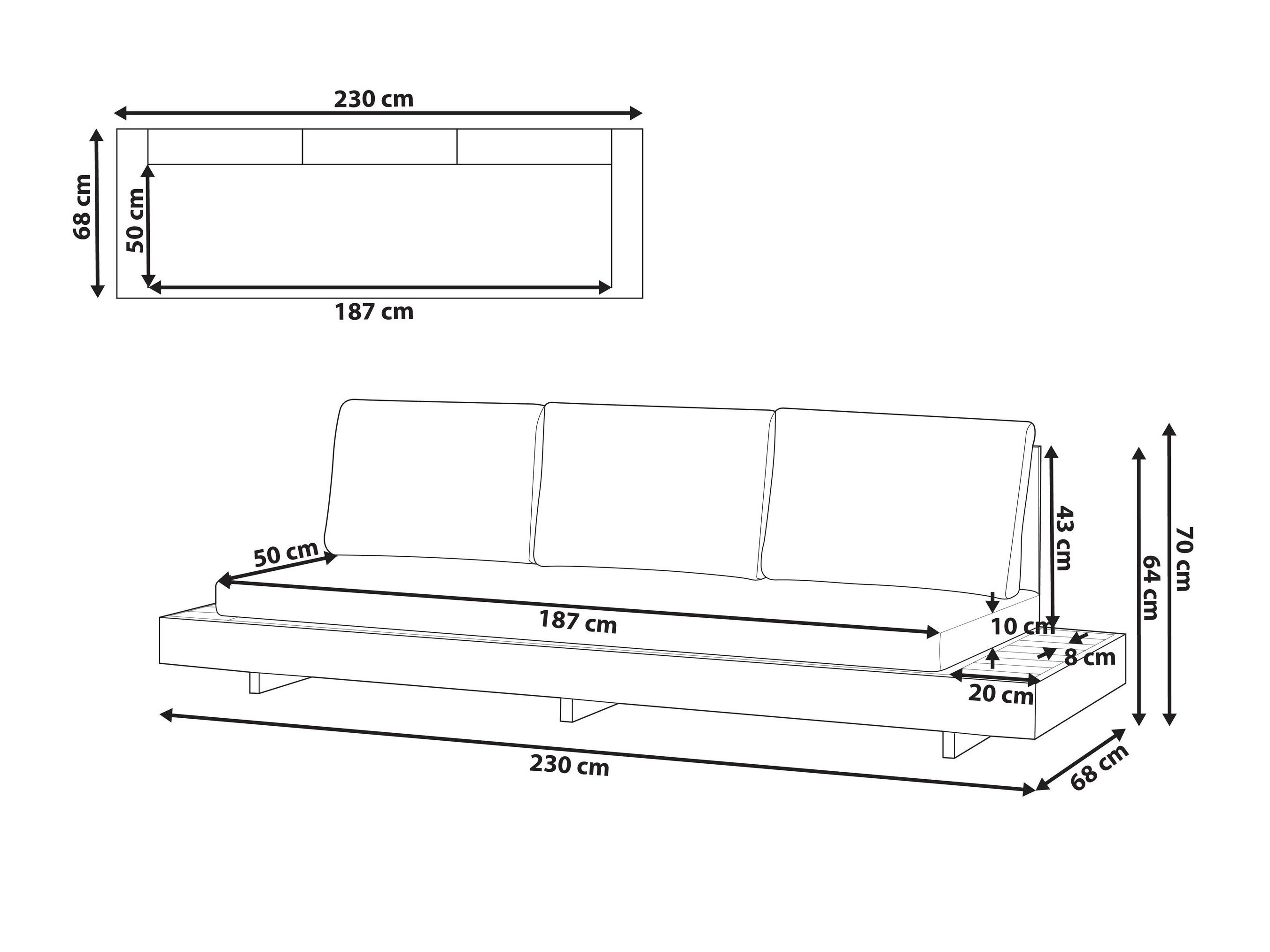 Outdoor sofa Berwyn 3329