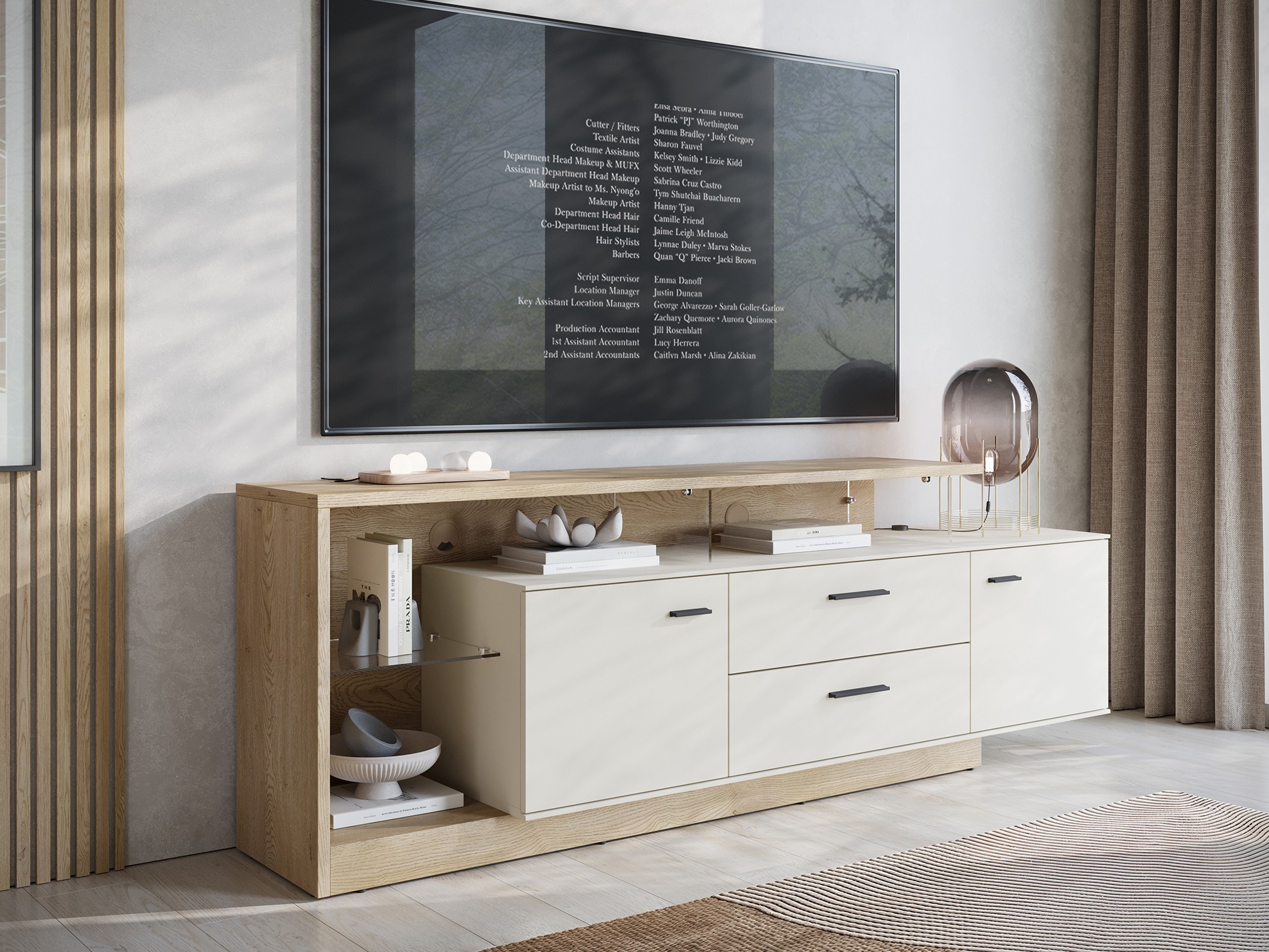 TV stand Avicoro 106 (Sonoma oak + Cashmere)