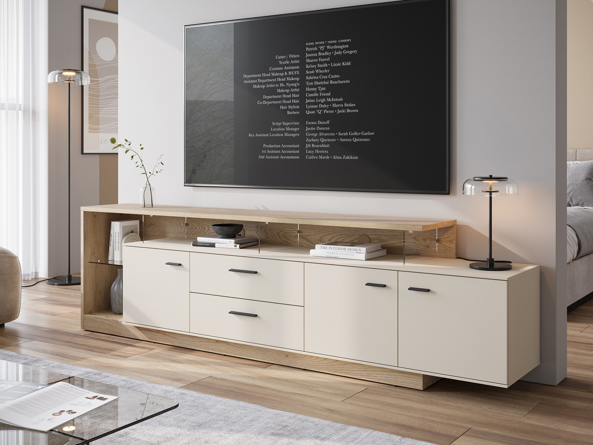 TV stand Avicoro 107 (Sonoma oak + Cashmere)