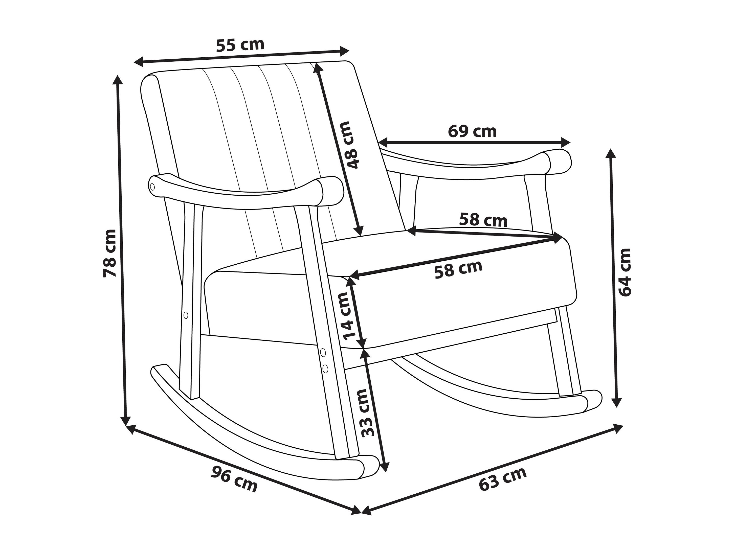 Rocking chair Berwyn 3362 (Brown)
