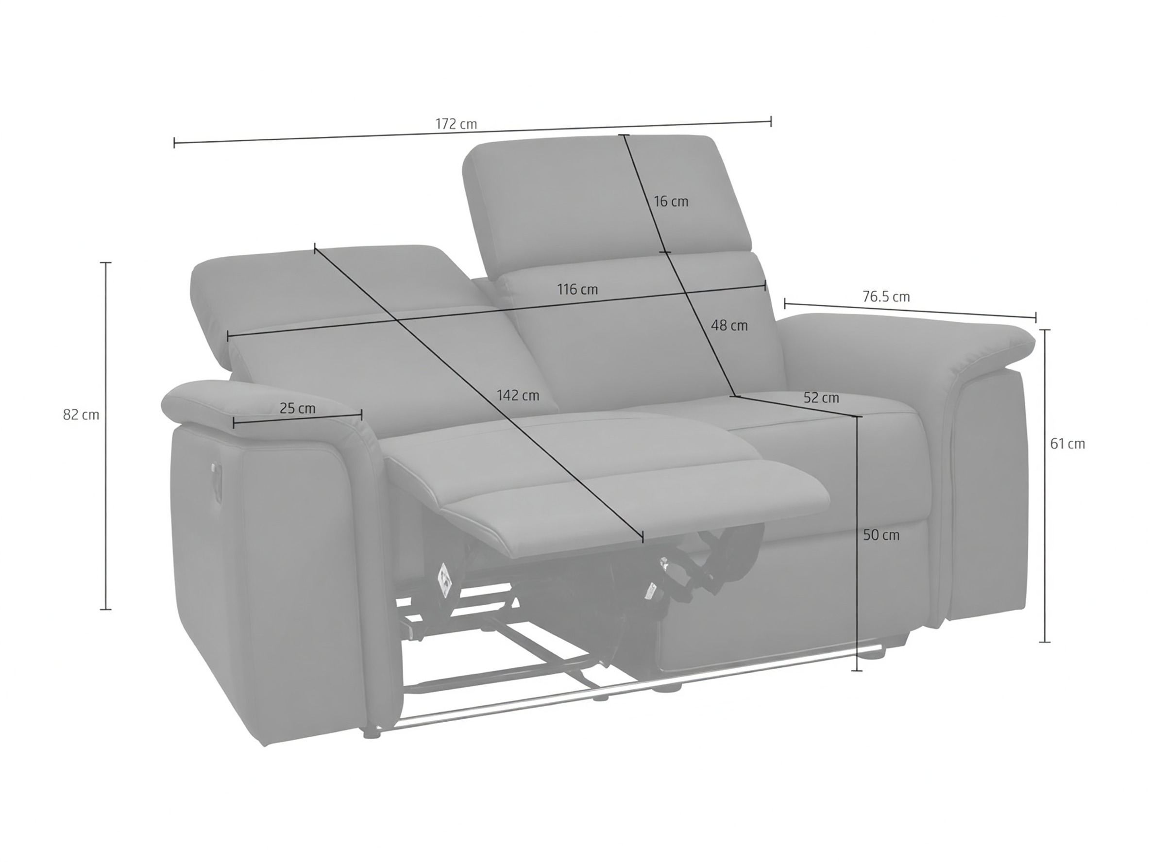 Sofa recliner Beldalo 104 (Grey)