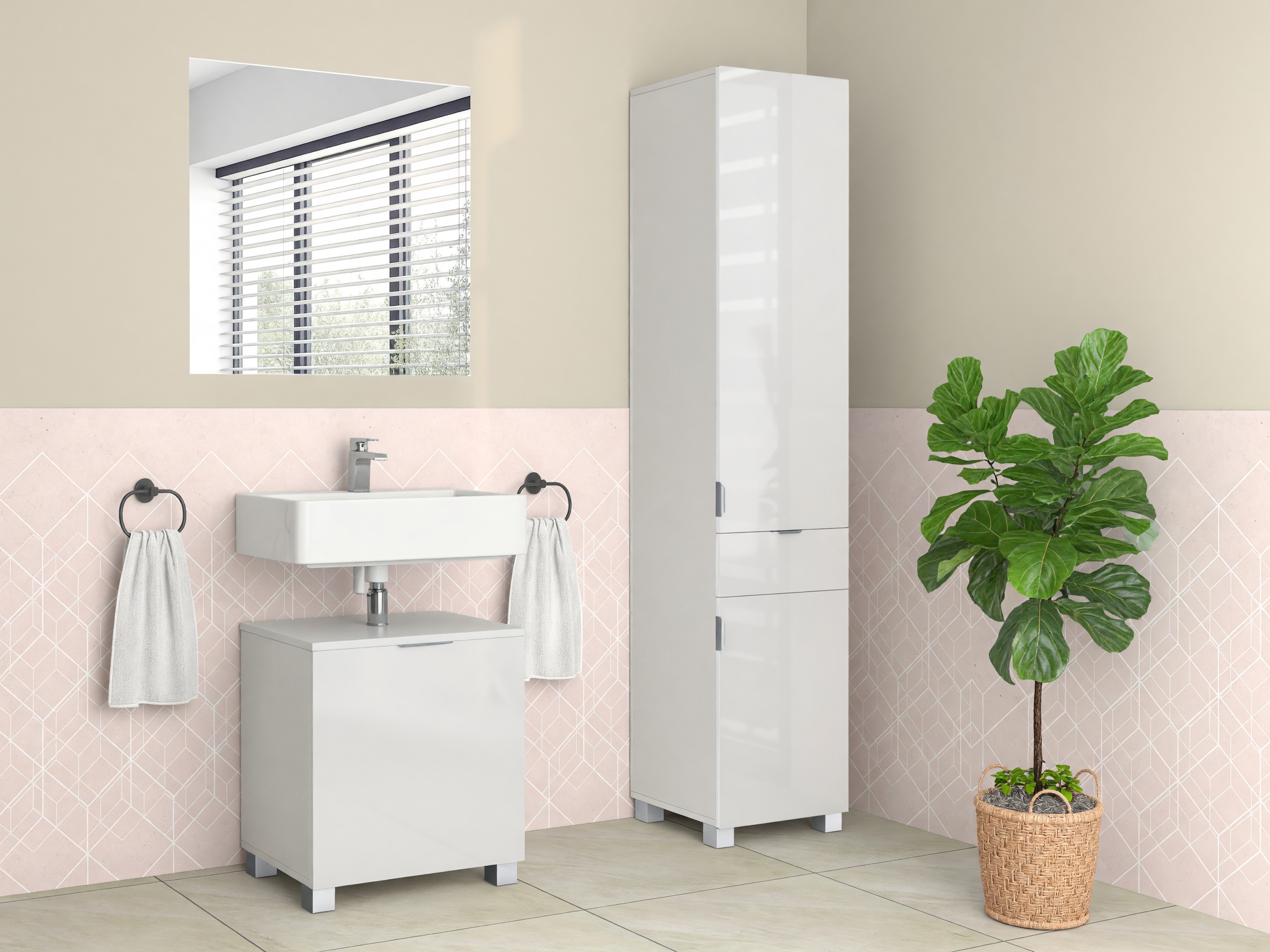 Standing bathroom cabinet Tivcore 104 (White)