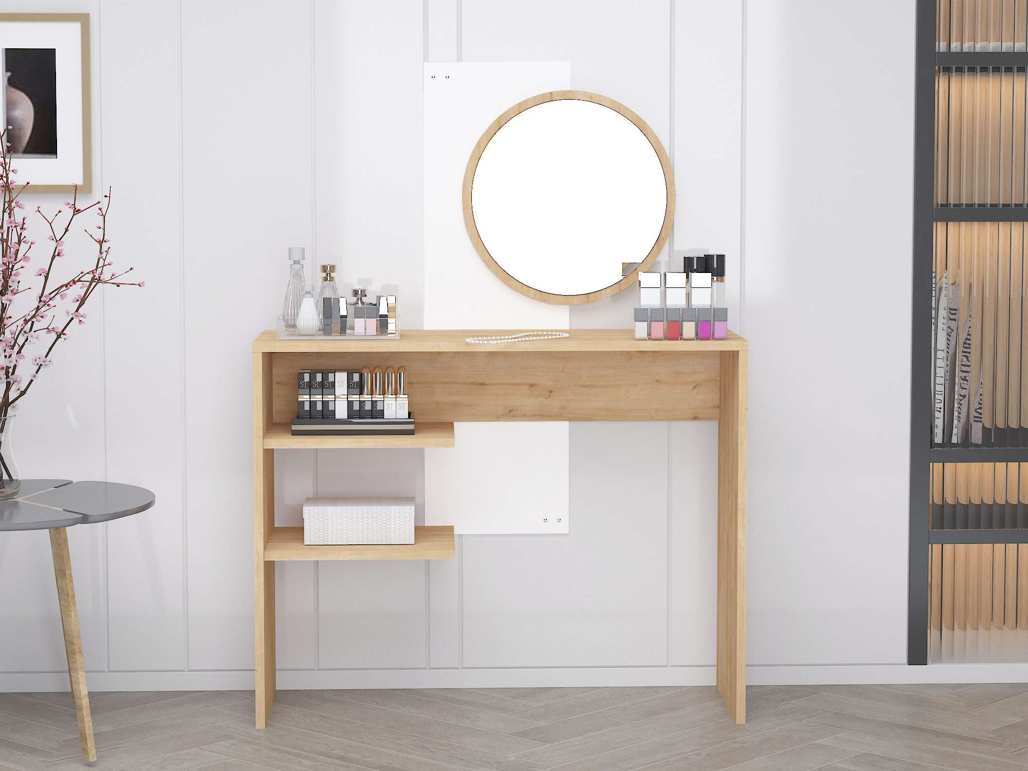Dressing table Kailua 2833 (White + Oak)
